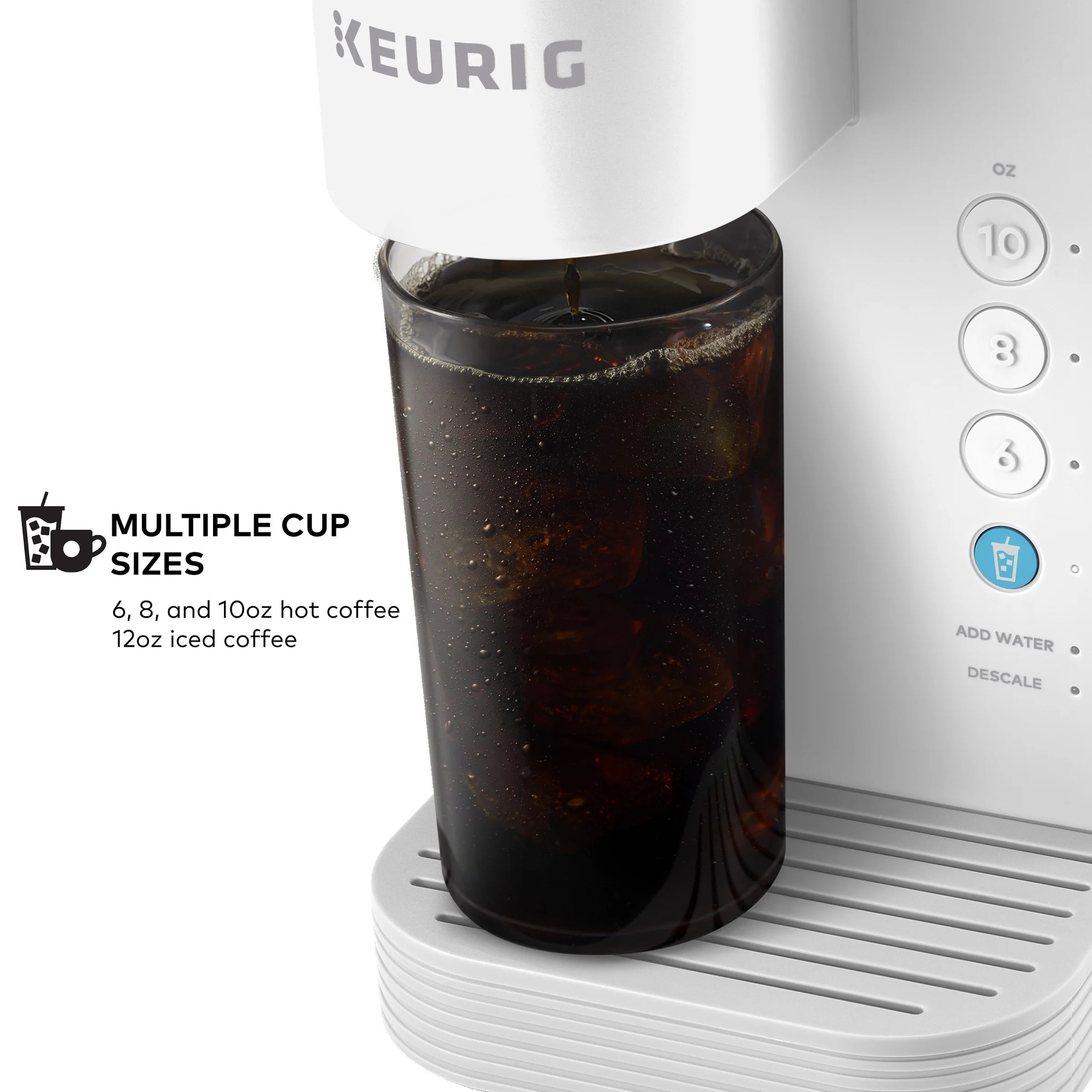 Keurig K-Iced Essentials Iced and Hot Single-Serve K-Cup Pod Coffee Maker. White