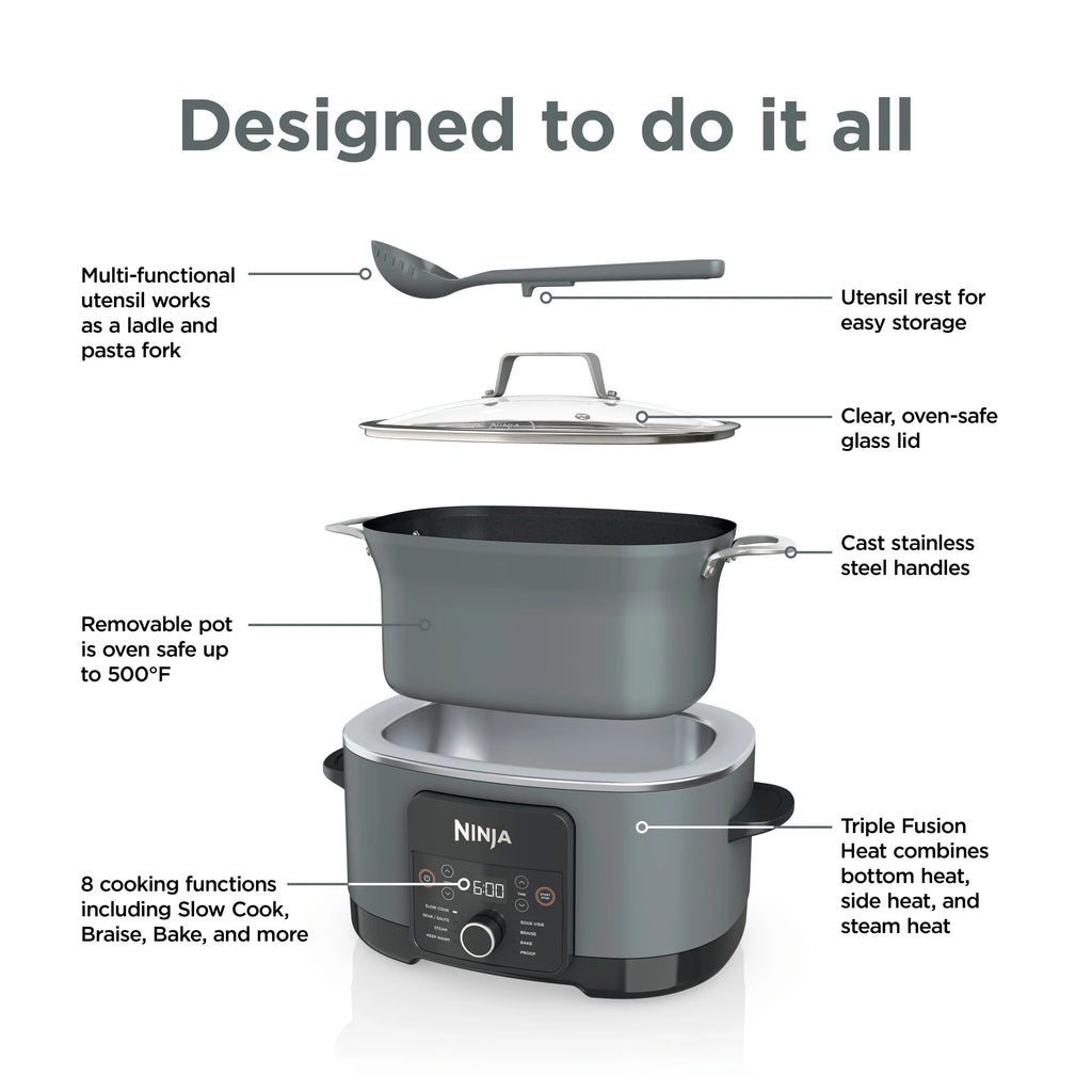 Ninja Foodi 8.5 Qt PossibleCooker PRO.Gray. MC1001
