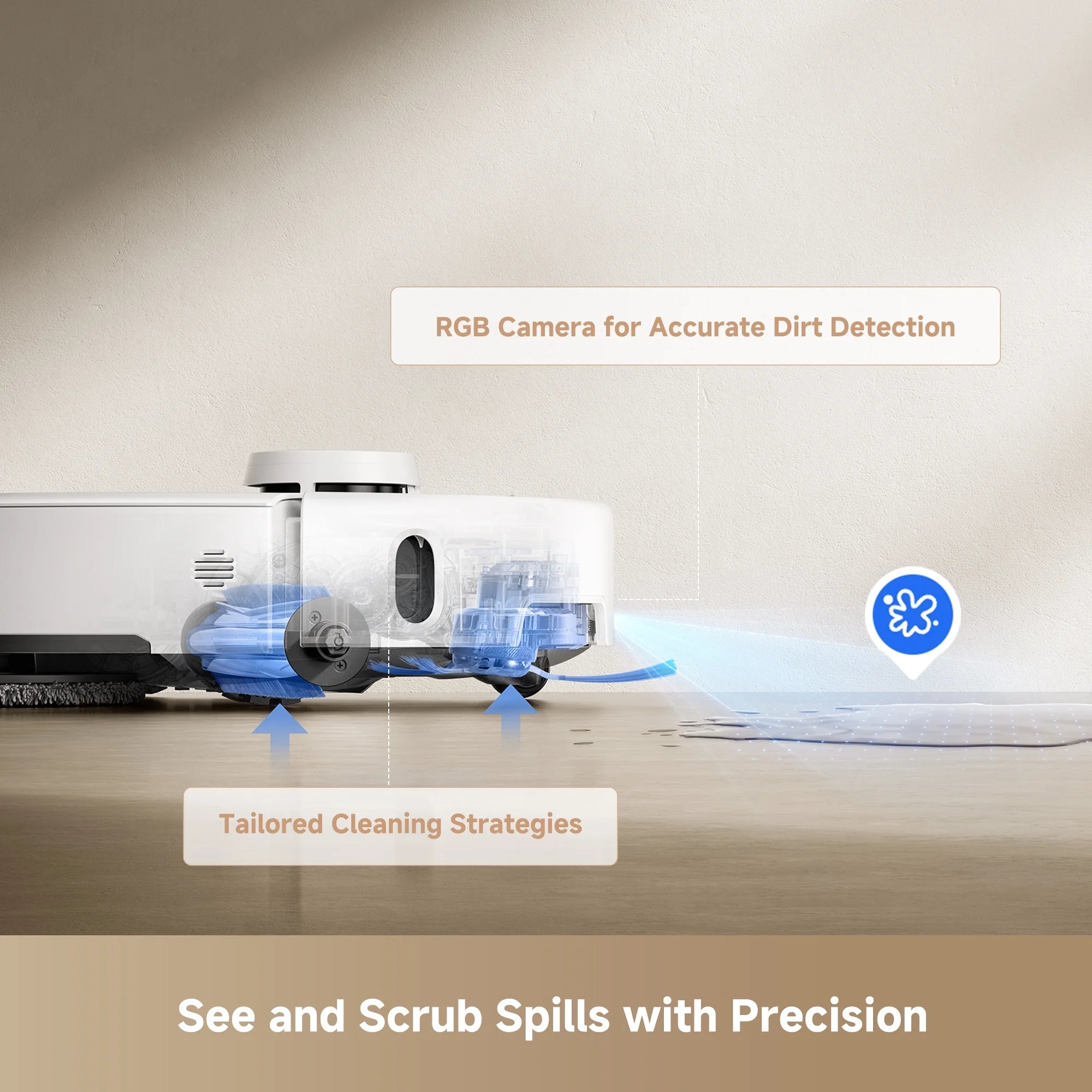 MOVA P50 Pro Ultra Robot Vacuum Cleaner Removable&Liftable Mop.Anti-Tangle.Self Drying&Cleaning