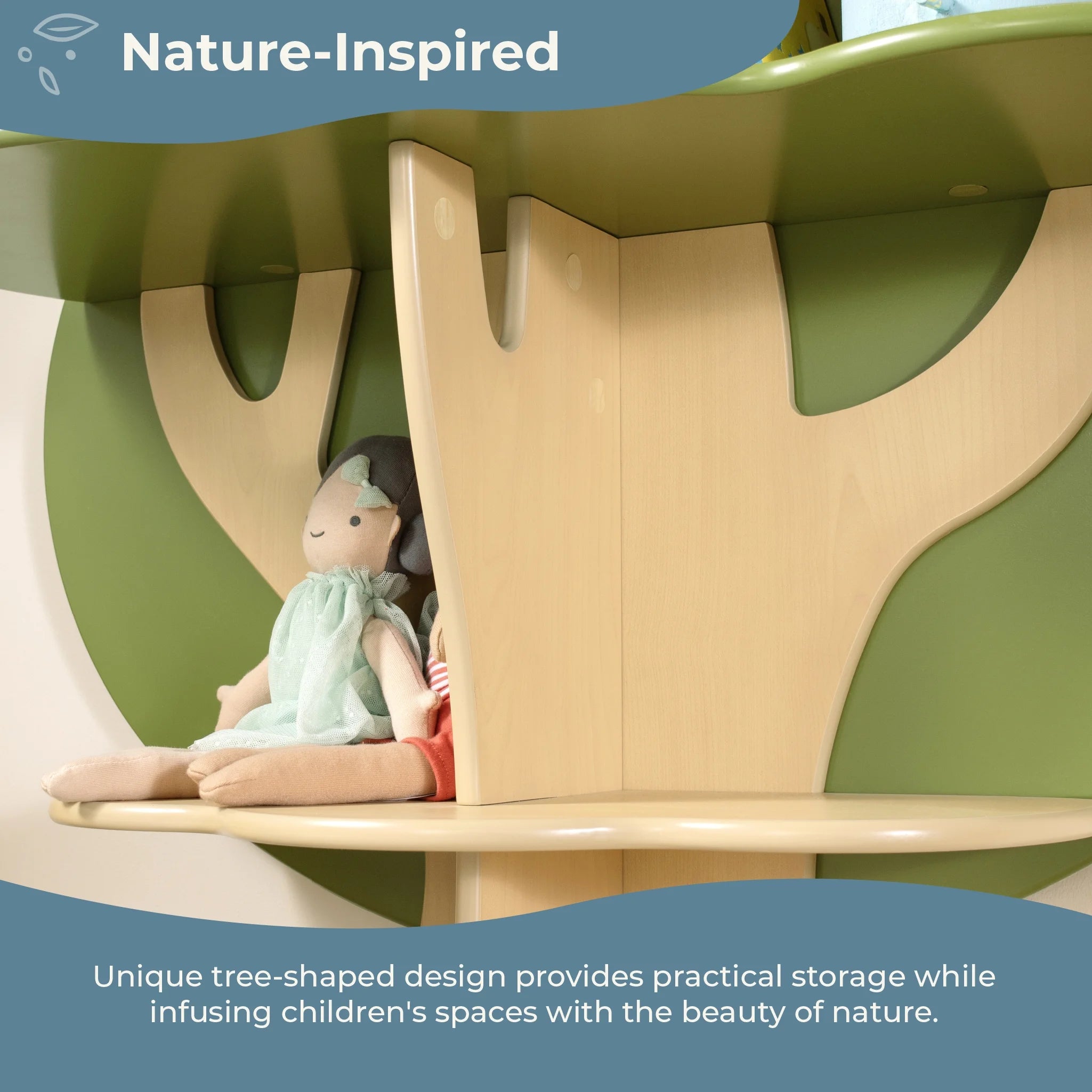 Guidecraft Tree Bookshelf for Kids: Montessori Wooden bookshelves and bookcases with 6 Shelves for Nursery. Homeschool. Daycare and Playroom Storage