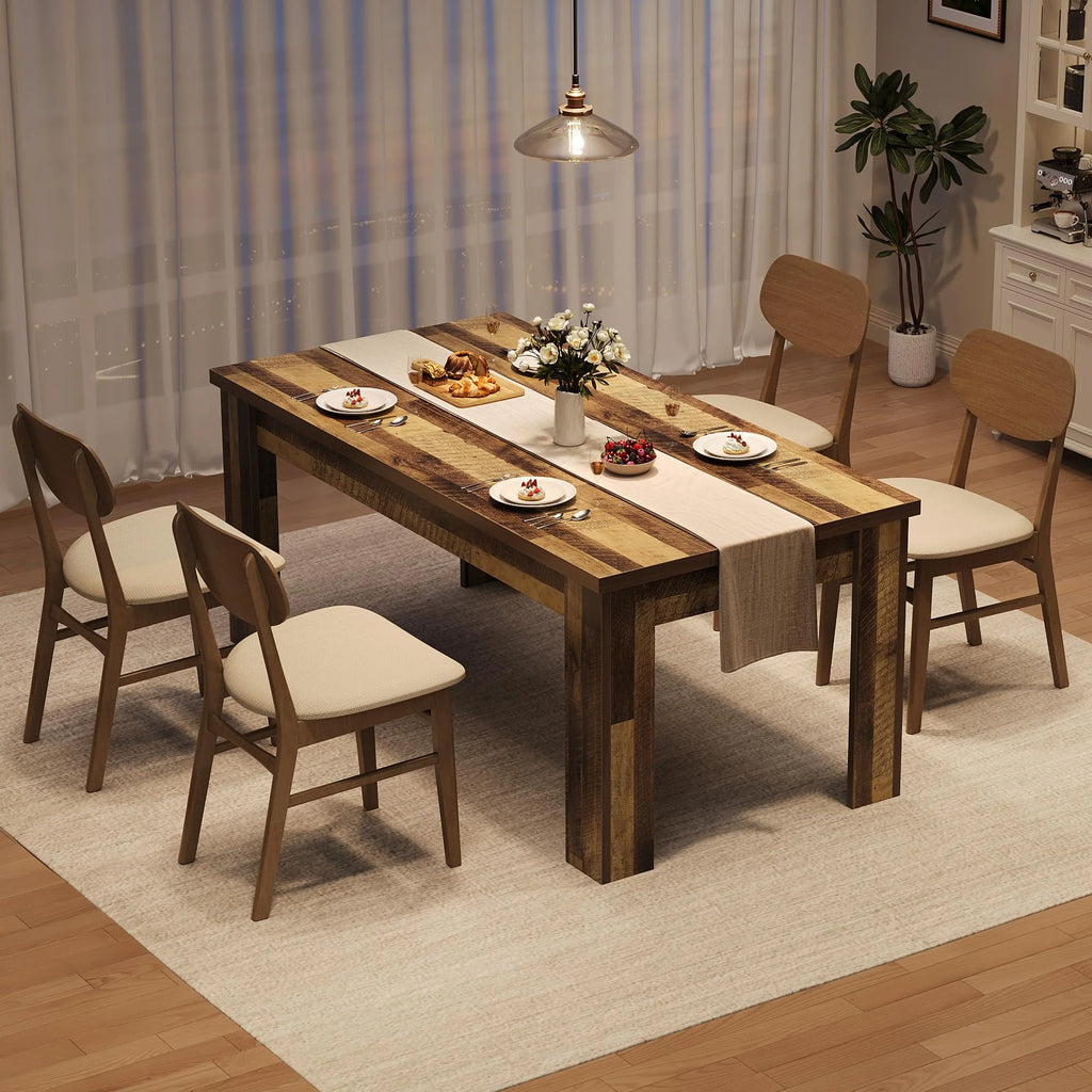 Dining Table for 4-6.63-inch Dining Tables for 4.Farmhouse Kitchen Table with Large Tabletop.Rectangular Dining Room Table.Kitchen Dining Table Dinner Table for Kitchen.Living Room��Only table��