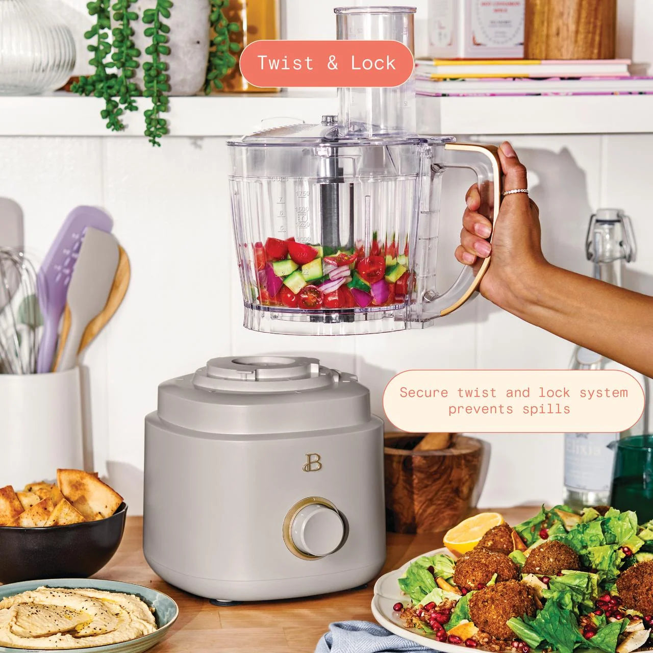 Beautiful 10-Cup Food Processor with Accessories. White Icing by Drew Barrymore