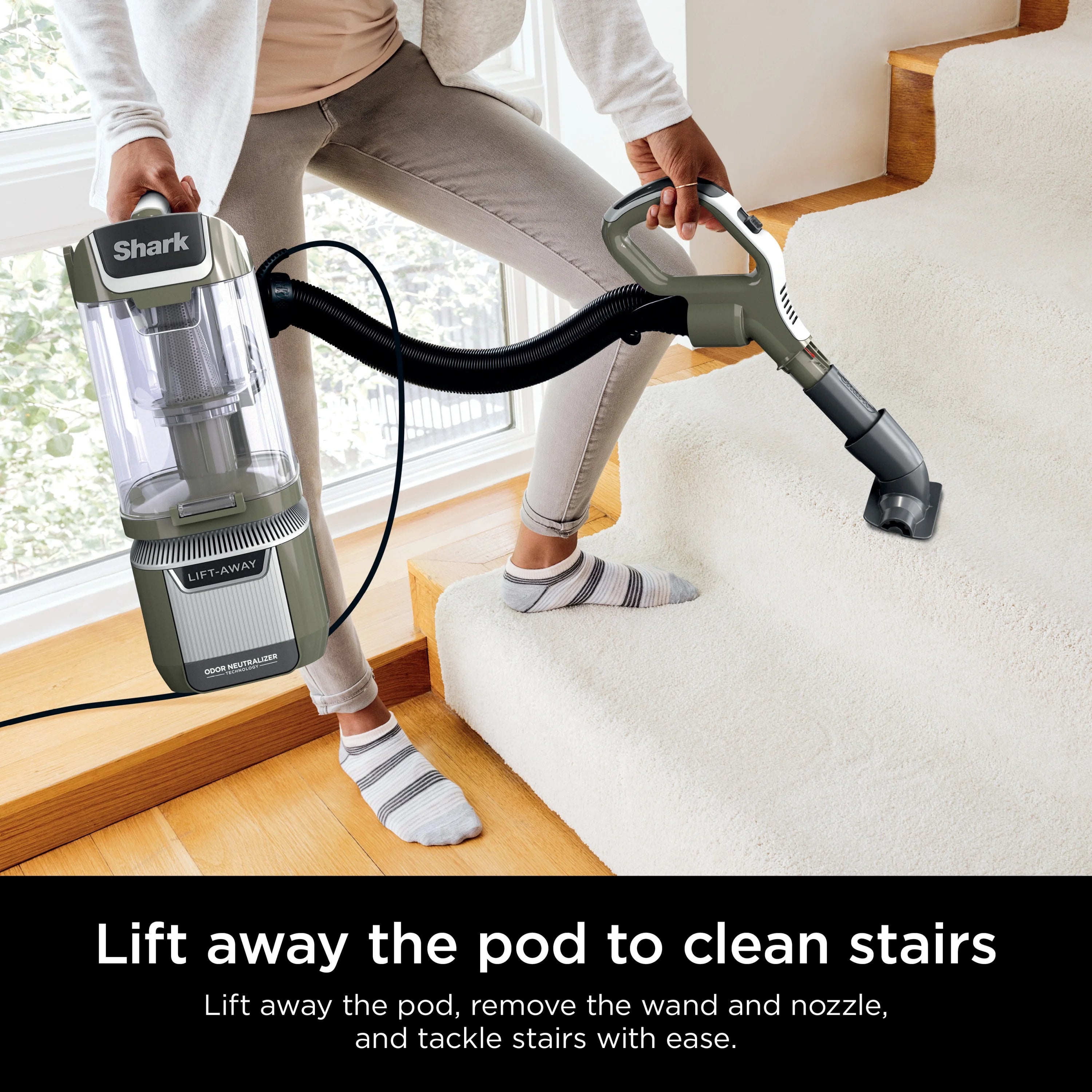 Shark Upright Vacuum. Rotator Pet Lift-Away ADV. Pet Friendly. Bagless. DuoClean PowerFins HairPro Brushroll. HEPA Filter. Hard Floor and Carpet. Swivel Steering. LED Lights. LA700. Sage