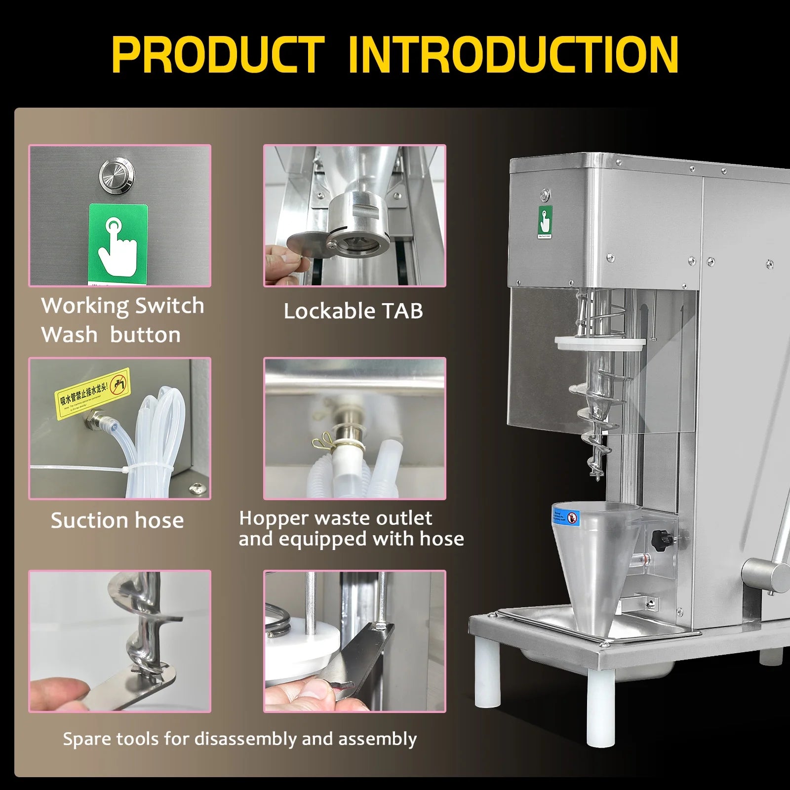 Kolice Commercial Frozen Yogurt Gelato Ice Cream Blending Machine.Swirl Ice Cream Machine