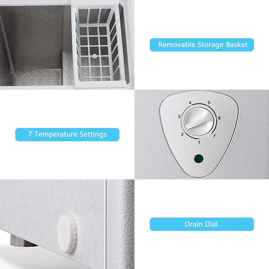 WANAI Chest Freezer 3.5 Cu Ft.Small Chest Freezer.Upright Single Door Refrigerator.White