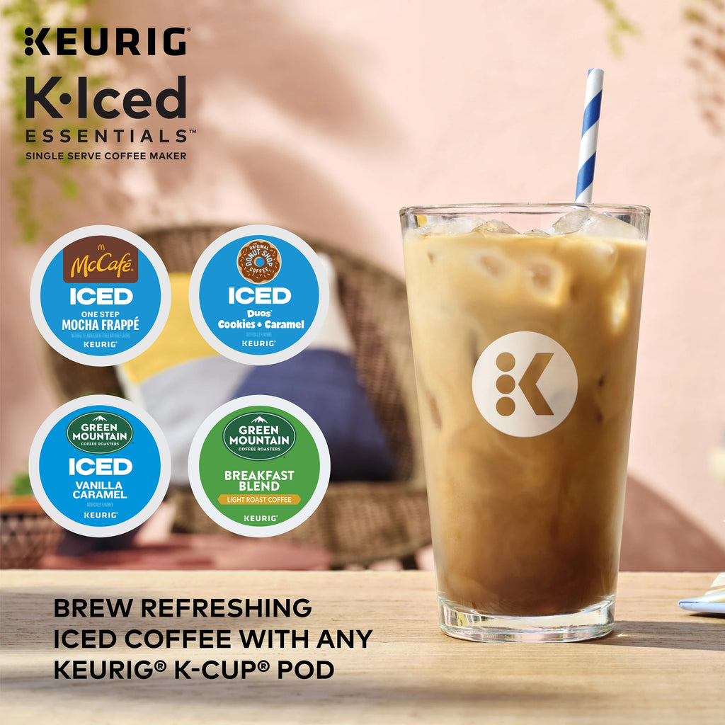 Keurig K-Iced Essentials Iced and Hot Single-Serve K-Cup Pod Coffee Maker. White