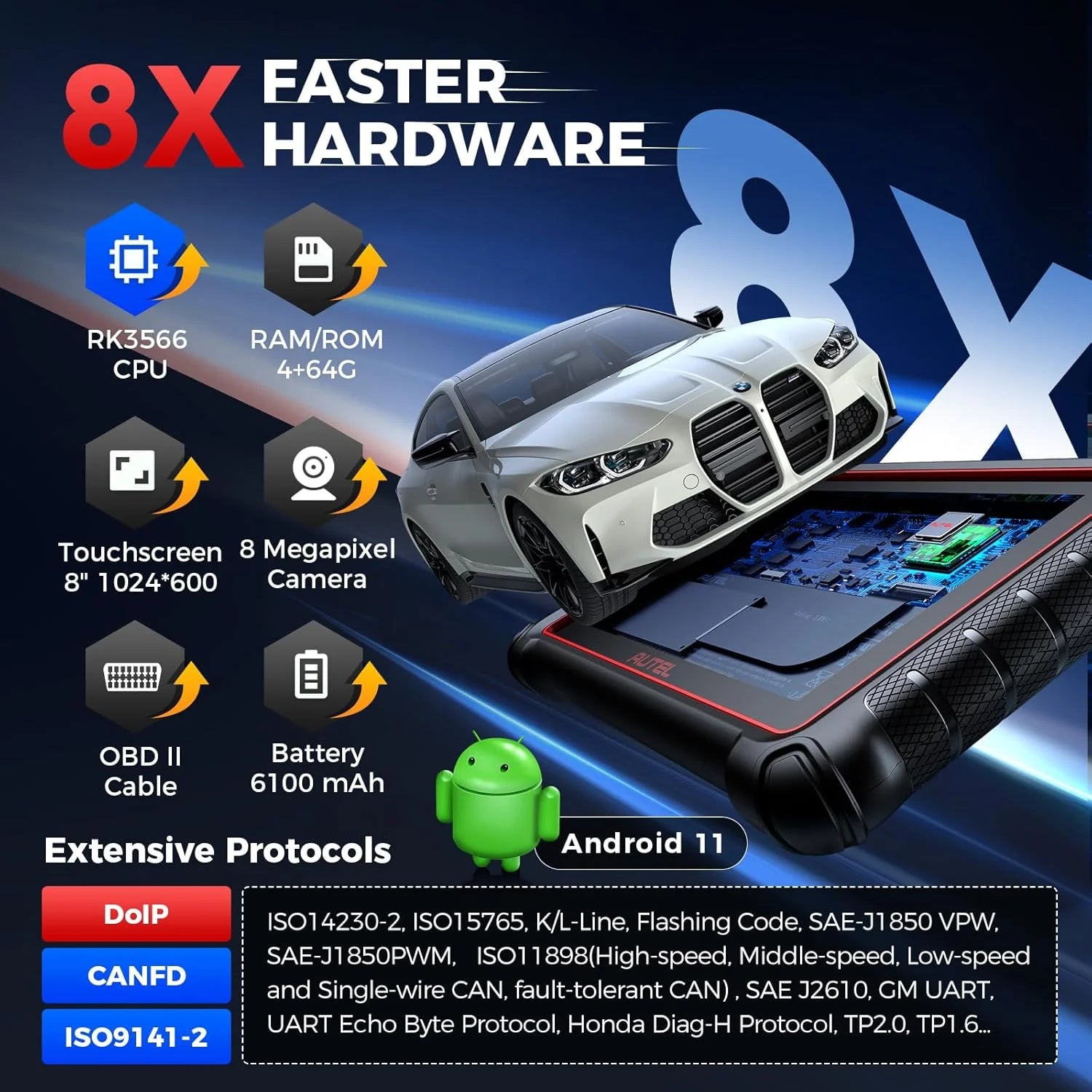 Autel Scanner MaxiCOM MK900 Automotive Diagnostic Scan Tool OBD2 All System Diagnose. 40+ Service. Active Tests. FCA Autoauth & SGW. Upgraded Ver. of MaxiCheck MX808S. MX900