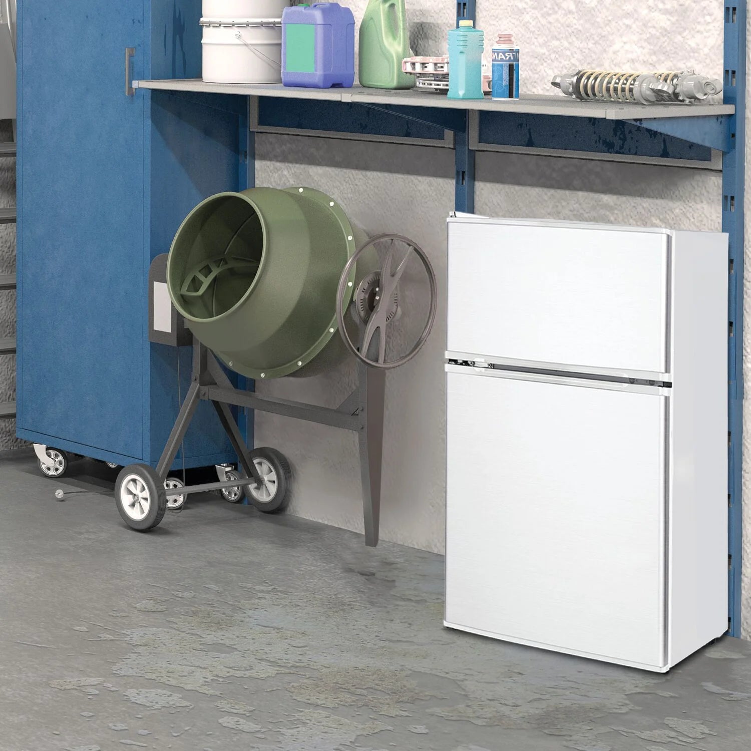 Keystone New Standard 3.1 Cu. ft. 18.5 in W Compact Standard Door Refrigerator/Freezer. White. KSTRC312CW
