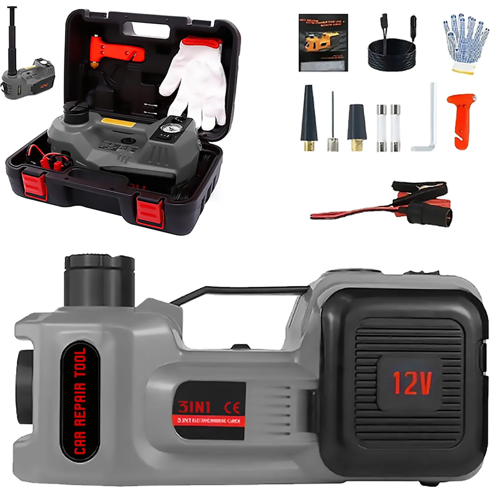 SZTAA Electric Car Jack Lift with Air Compressor and Emergency Hammer 5 Ton/11023 lbs Hydraulic Jack for SUV Sedan Truck Change Tires Garage Repair