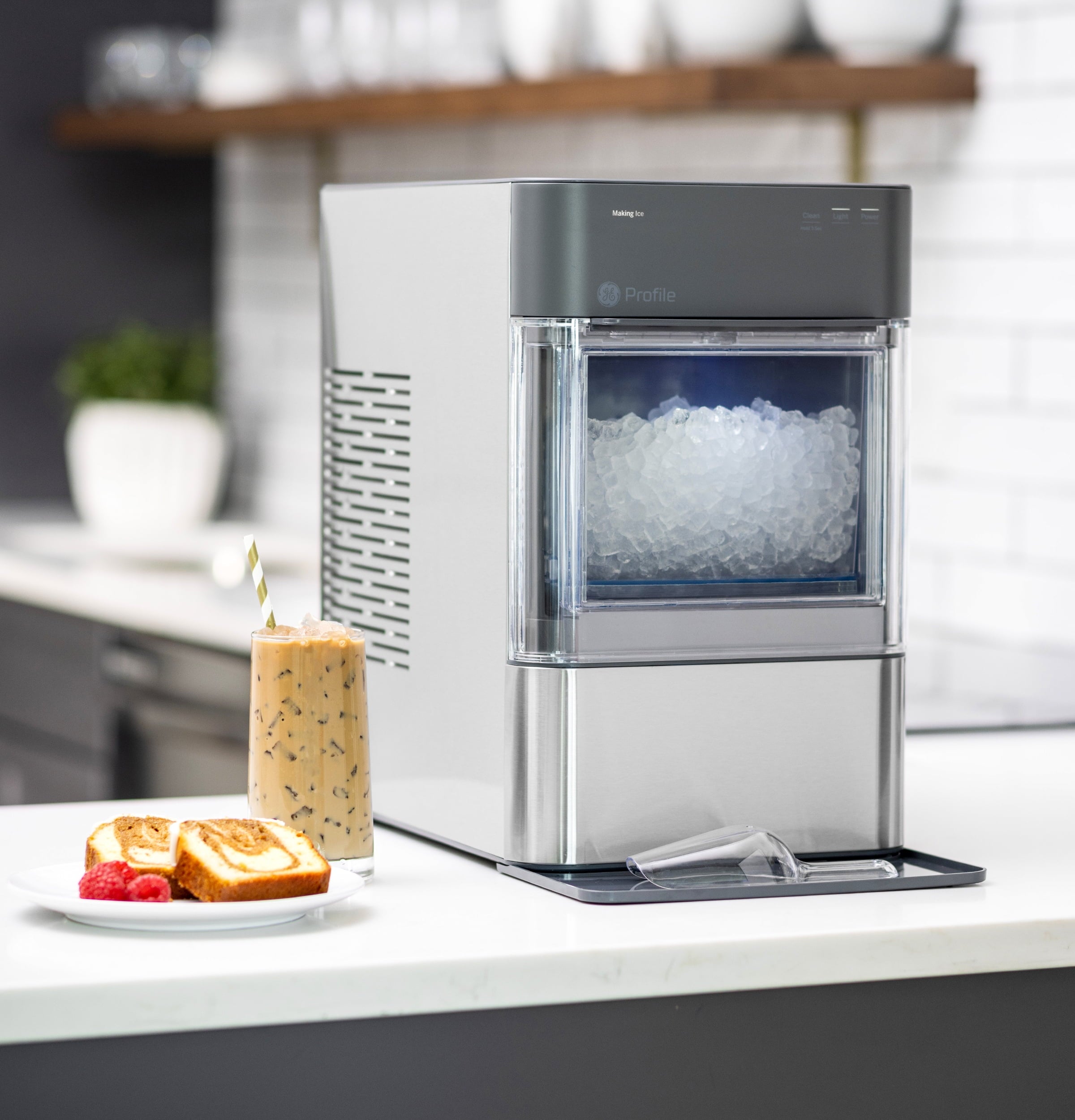GE Appliances Opal 2.0 Countertop Nugget Ice Maker. 38 lb Maximum Output. Industrial