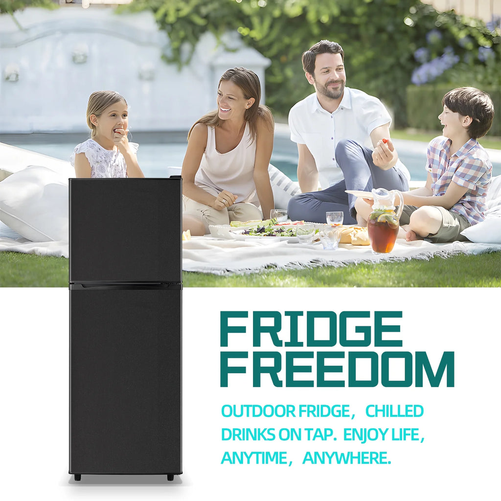 JIEJIA 5.0 Cu.Ft Apartment Size Refrigerators with Separate Freezer. 2 Door Refrigerator. Small Fridge with Freezer. Gray