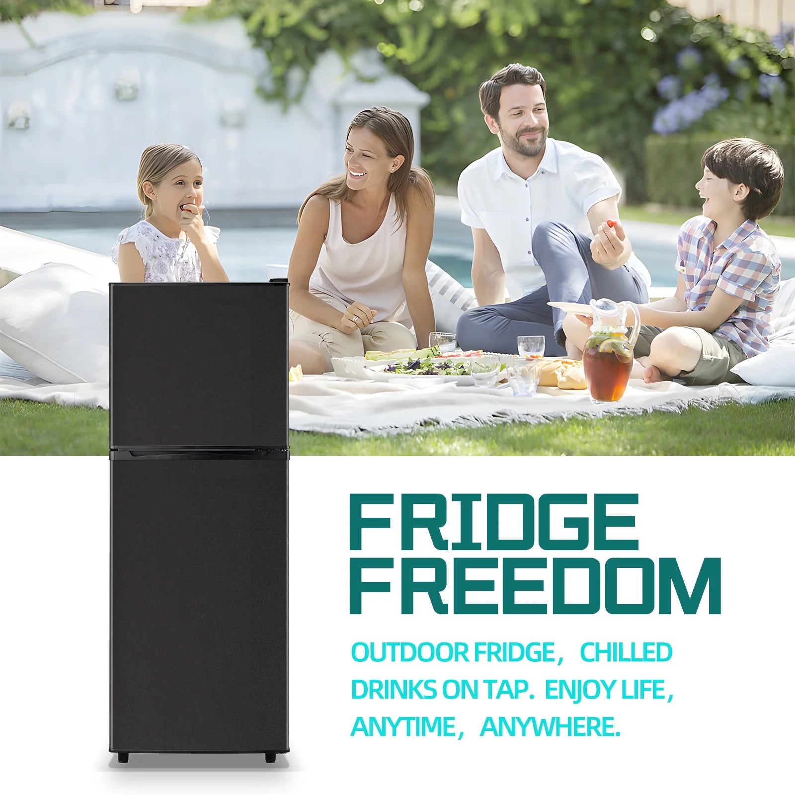 JIEJIA 5.0 Cu.Ft Apartment Size Refrigerators with Separate Freezer. 2 Door Refrigerator. Small Fridge with Freezer. Gray