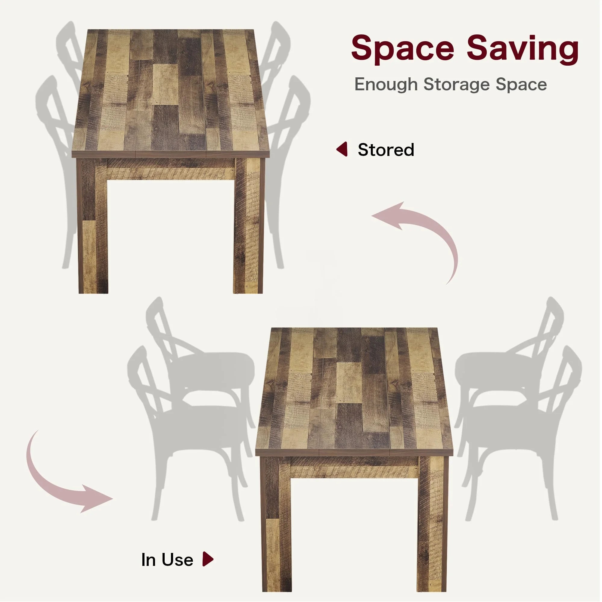Dining Table for 4-6.63-inch Dining Tables for 4.Farmhouse Kitchen Table with Large Tabletop.Rectangular Dining Room Table.Kitchen Dining Table Dinner Table for Kitchen.Living Room��Only table��