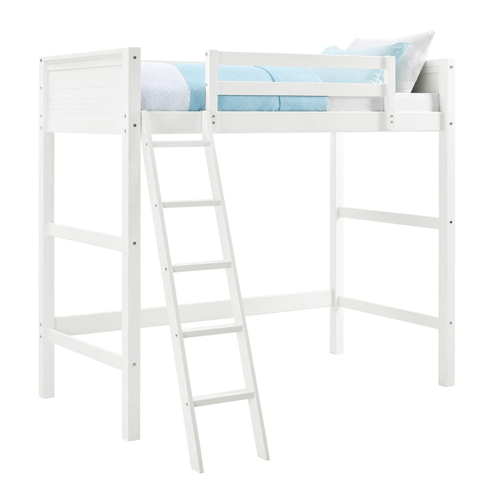 Your Zone Kiarah Twin Loft Bed with Ladder. White
