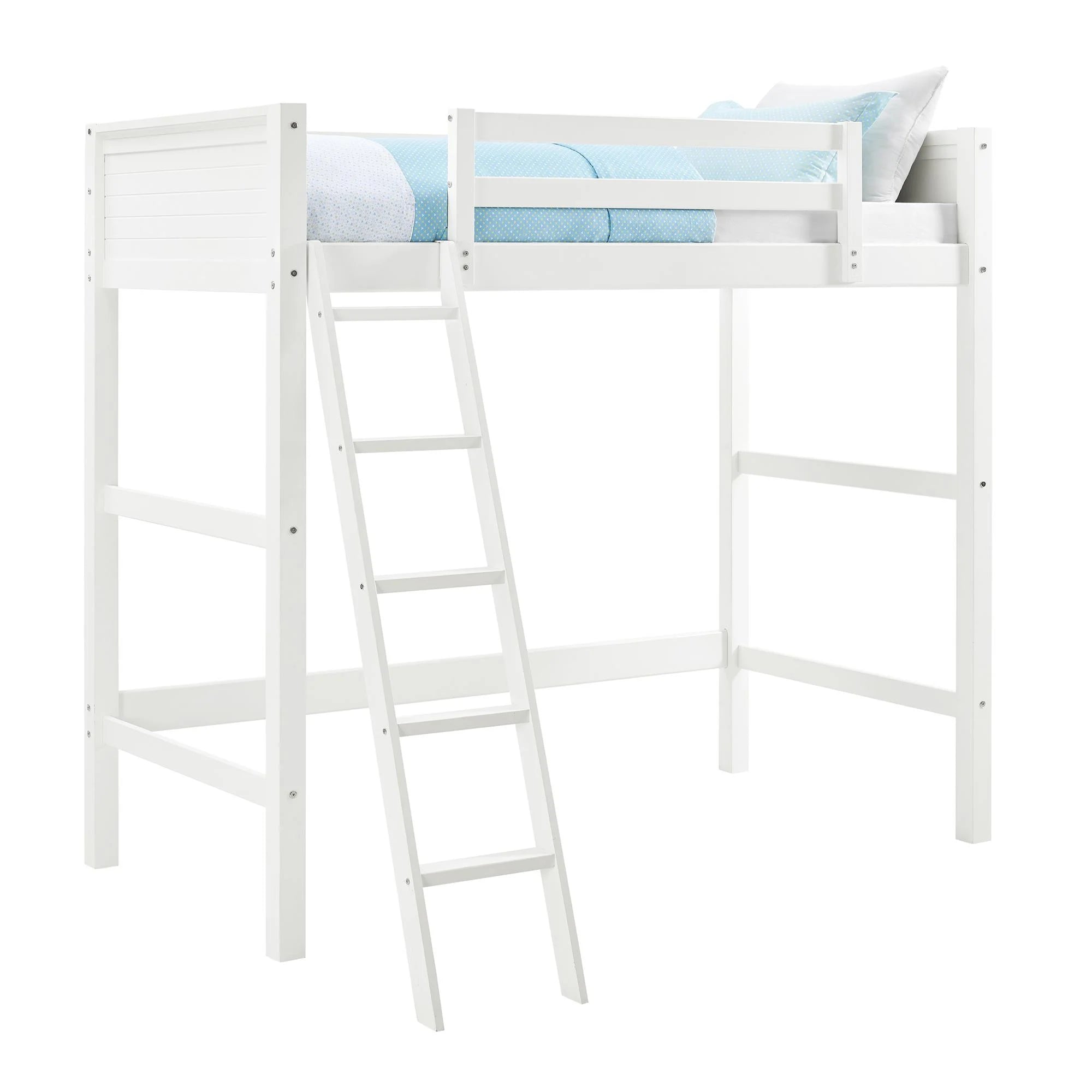 Your Zone Kiarah Twin Loft Bed with Ladder. White