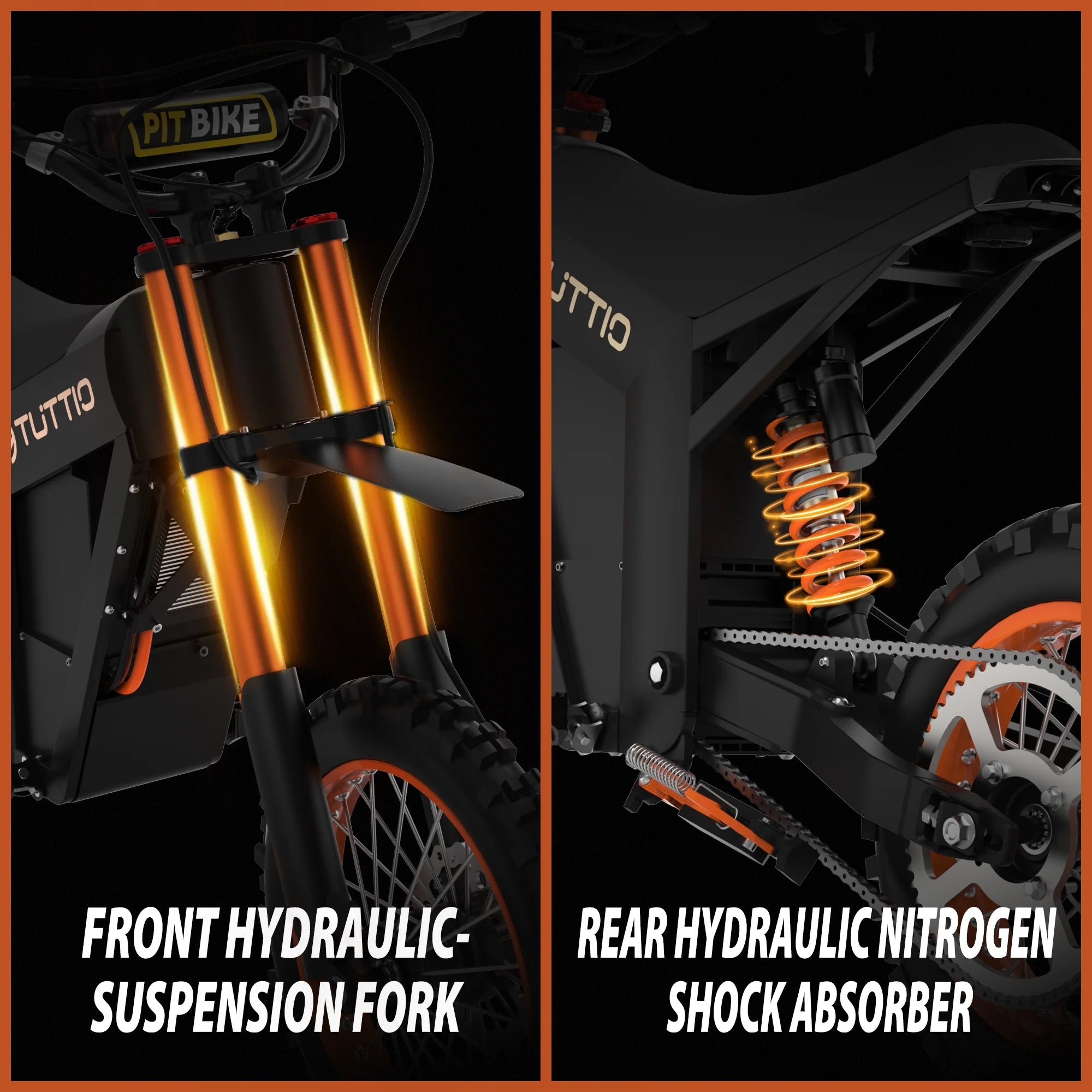 TUTTIO Soleil01 2000W Electric Dirt Bike Adult. 48V 21AH 37MPH. Electric Motorcycle 14&12Tire Off-Road Dirt EBikes Full suspension