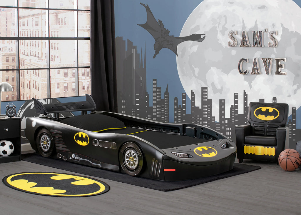 Delta Children DC Comics Batman Batmobile Car Plastic Twin Bed. Black