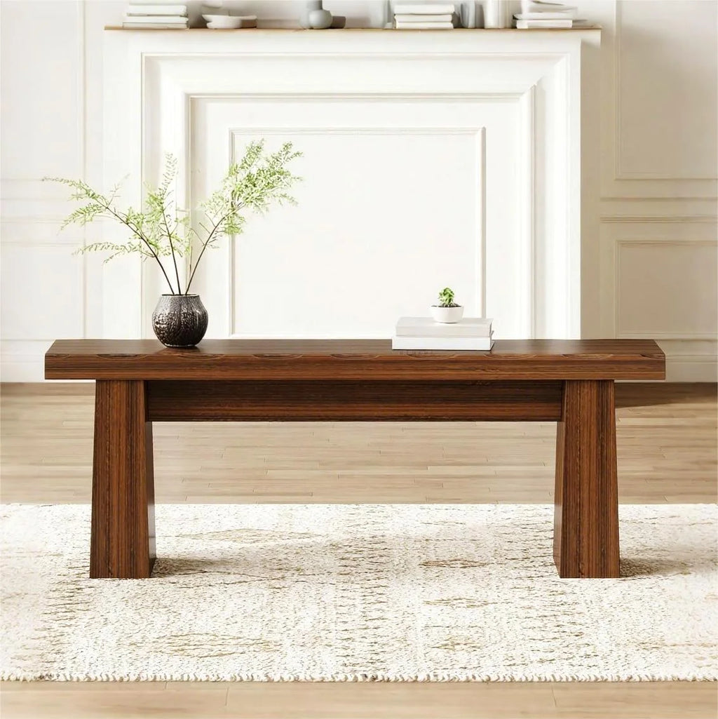 Fnova 48 Wooden Two - Person Backless Entryway Bench with Under - Bench Storage for Outdoor Garden. Living Room. Bedroom. Dining Room. Hallway