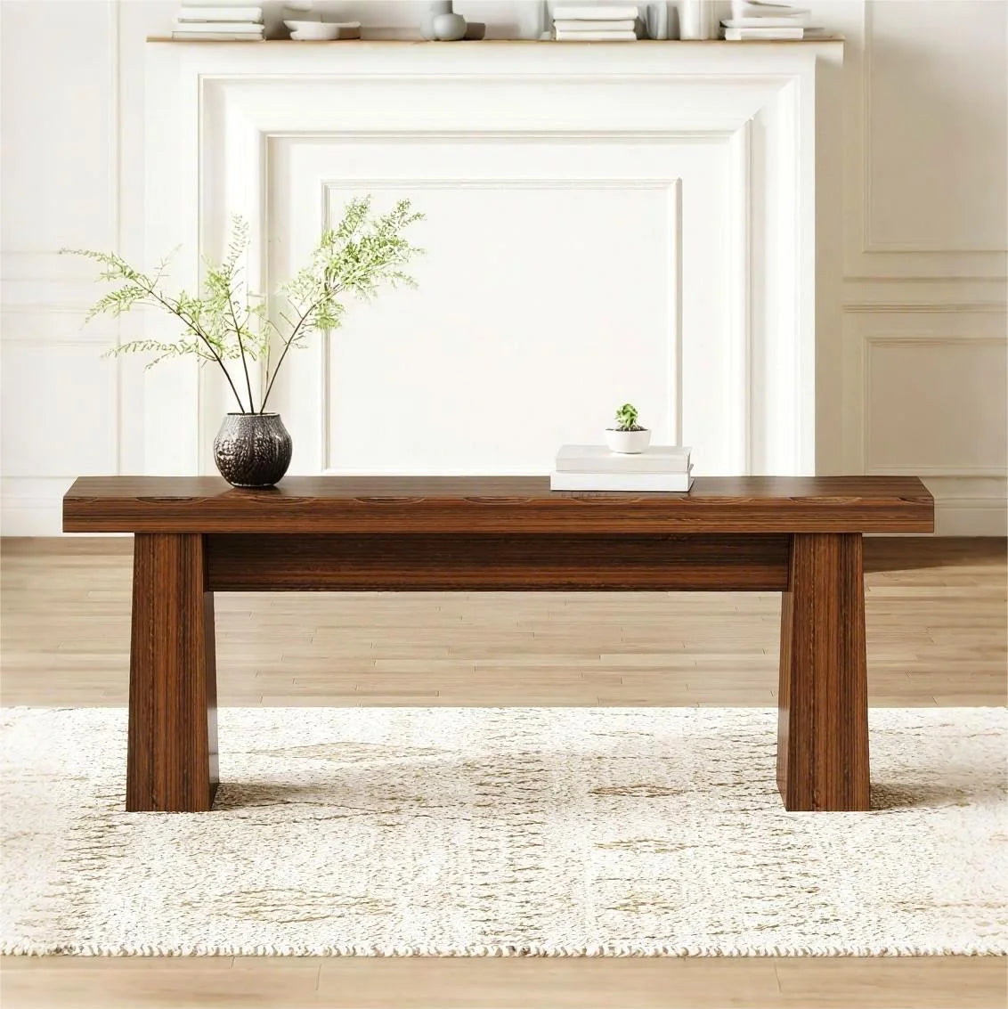 Fnova 48 Wooden Two - Person Backless Entryway Bench with Under - Bench Storage for Outdoor Garden. Living Room. Bedroom. Dining Room. Hallway