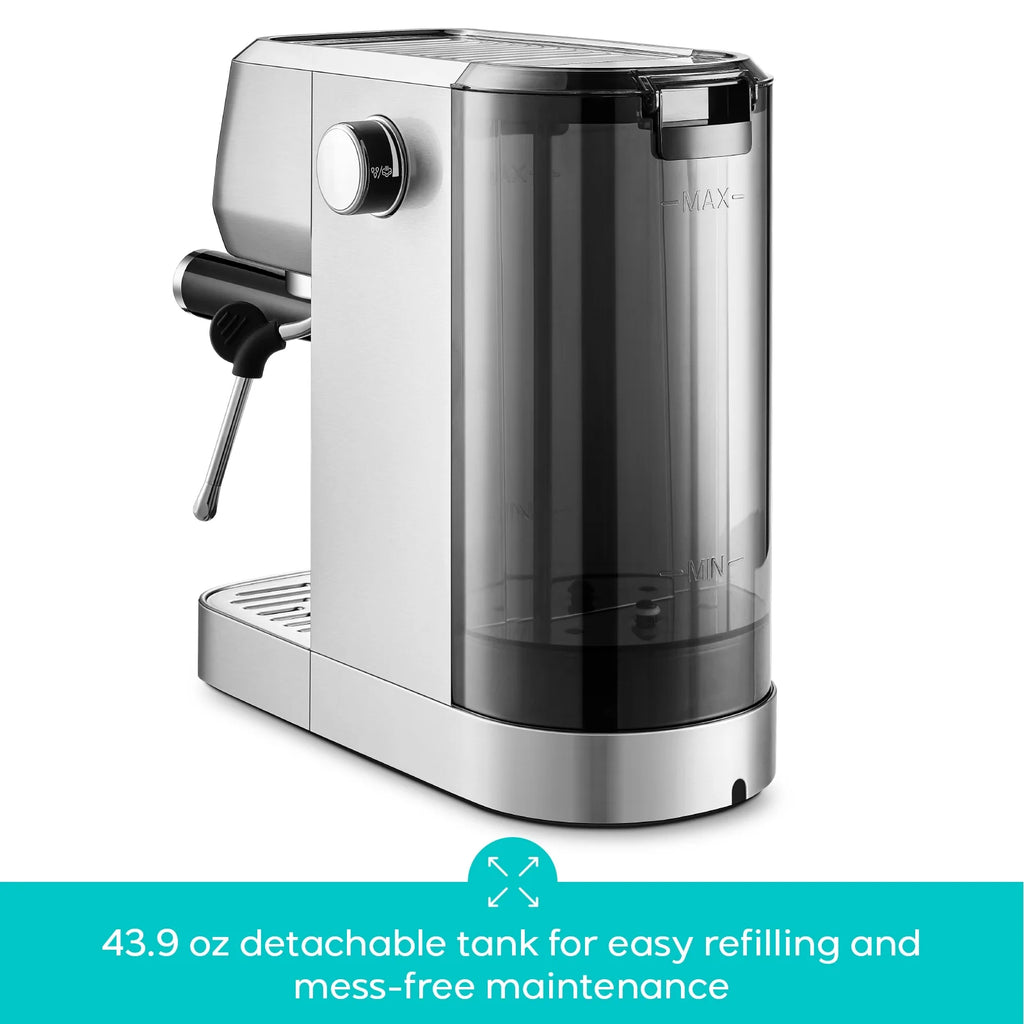 CASABREWS 3700Gense. 20 Bar Espresso Machine and Coffee Maker with Milk Frother. Silver