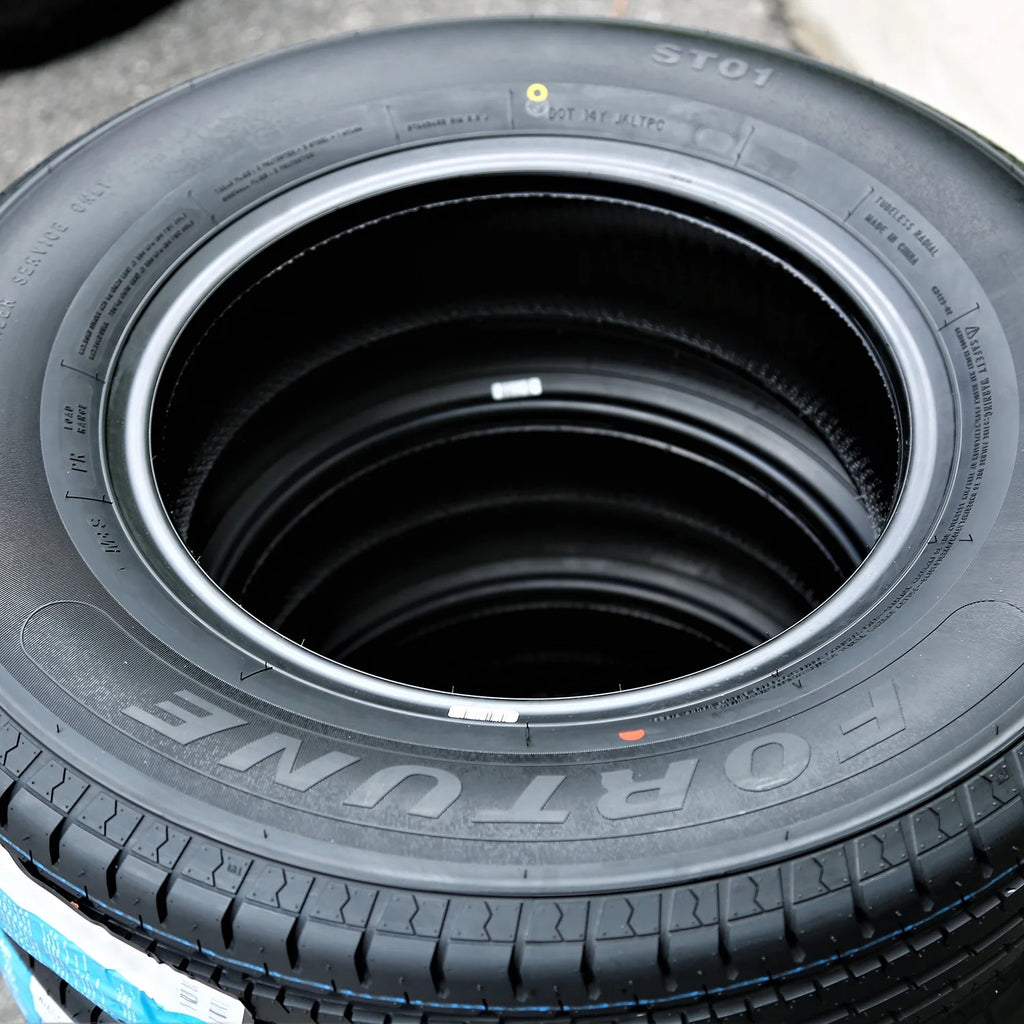 Set of 4 Fortune ST01 Steel Belted ST205/75R15 205/75R15 107/102M D 8 Ply Trailer Tires