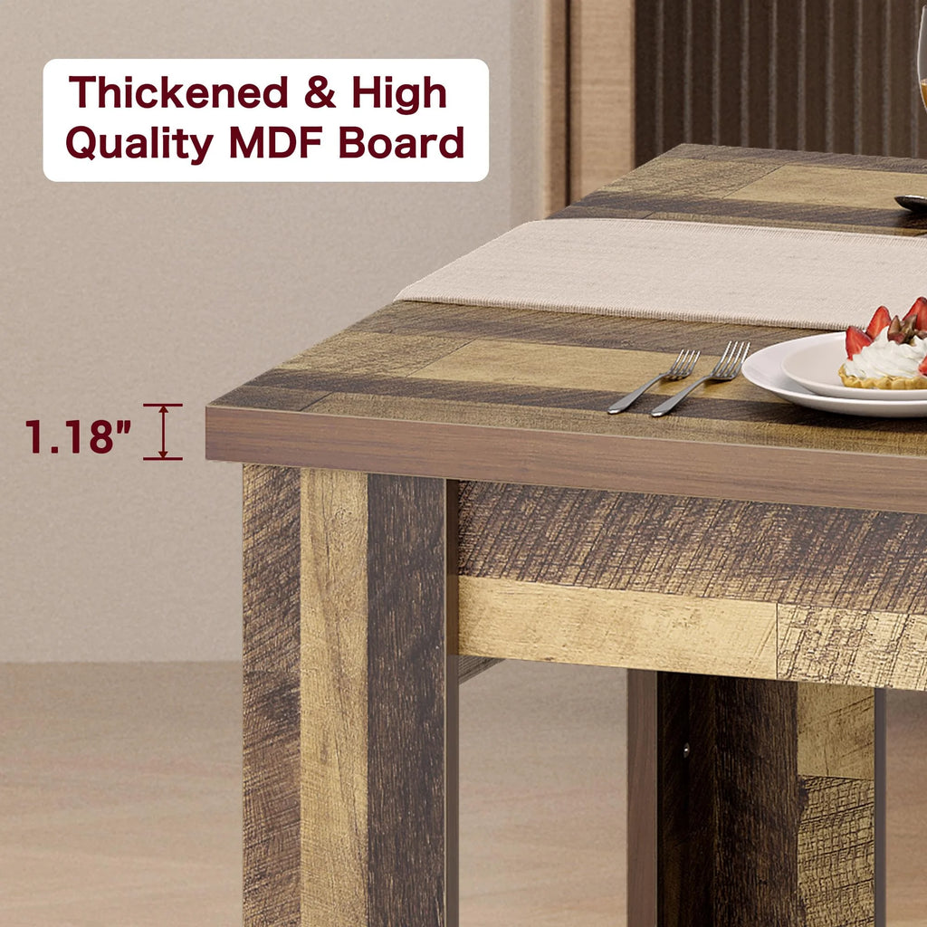 Dining Table for 4-6.63-inch Dining Tables for 4.Farmhouse Kitchen Table with Large Tabletop.Rectangular Dining Room Table.Kitchen Dining Table Dinner Table for Kitchen.Living Room��Only table��