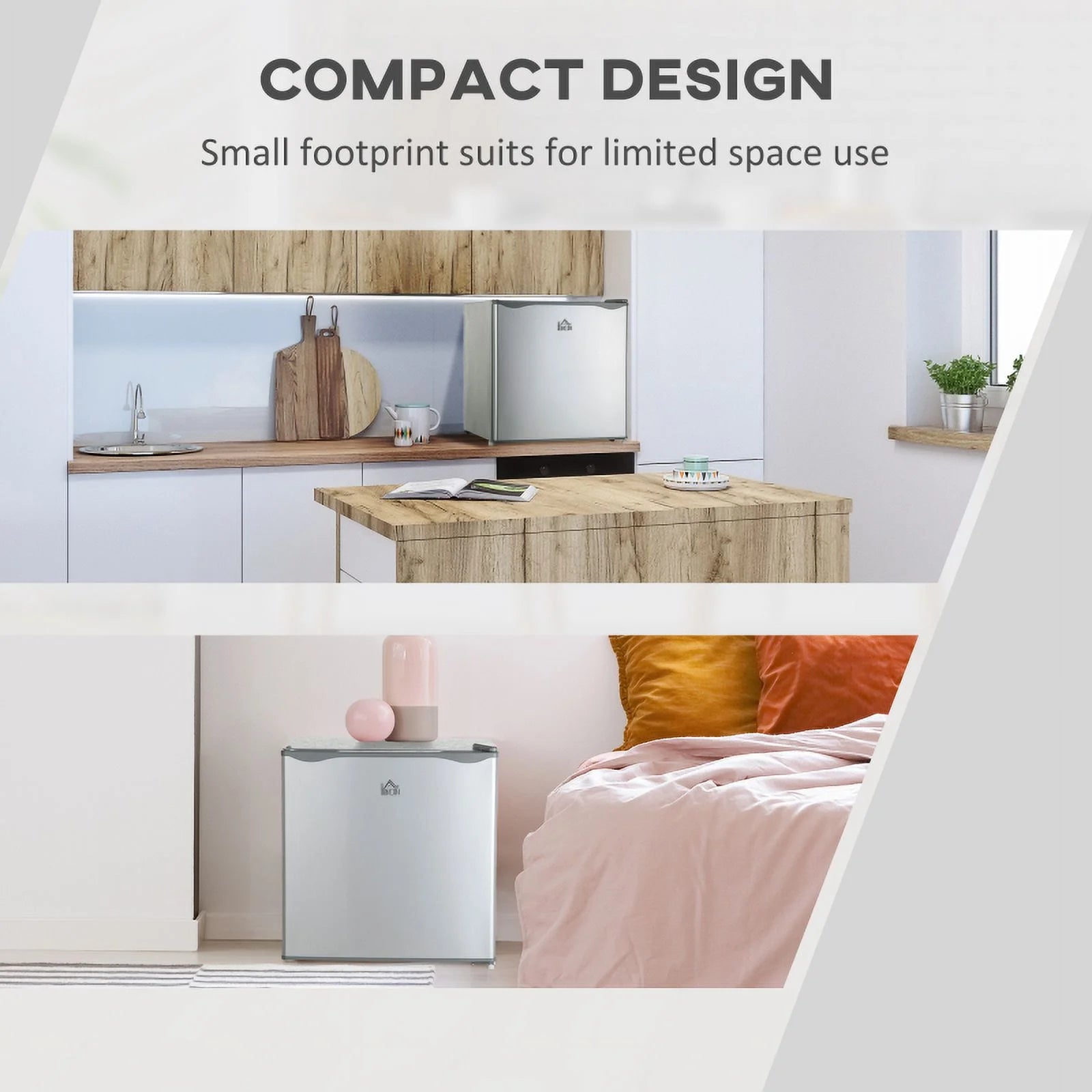 HOMCOM Mini Freezer Countertop. 1.1 Cu.Ft Compact Upright Freezer with Removable Shelves. Reversible Door for Home. Dorm. Apartment and Office. gray  05