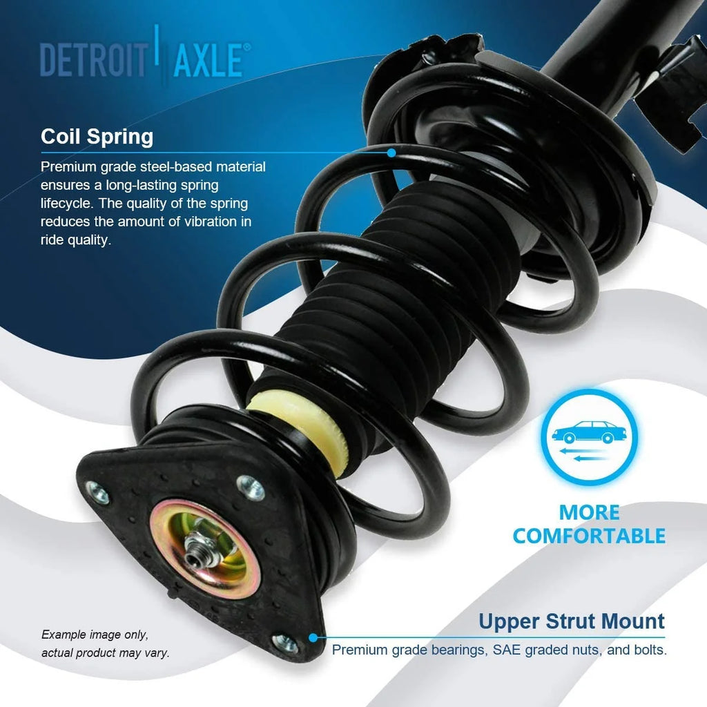 Detroit Axle - Front Struts for 2004-2013 Mazda 3. 2006-2010 Mazda 5 Complete 2 Front Struts with Coil Spring 2005 2007 2008 2009 Replacement Quick Install Ready Struts Assembly