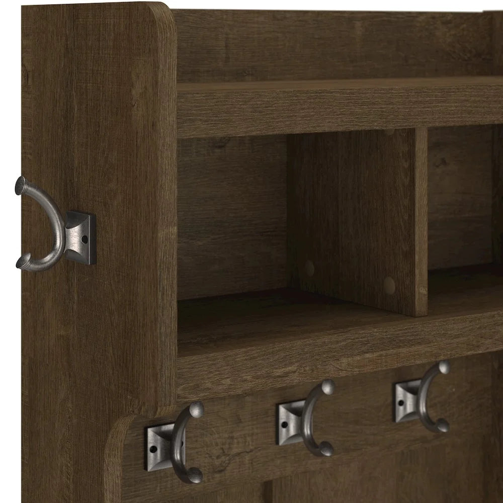 Woodland 24W Hall Tree & Shoe Bench w/ Drawer in White Ash - Engineered Wood