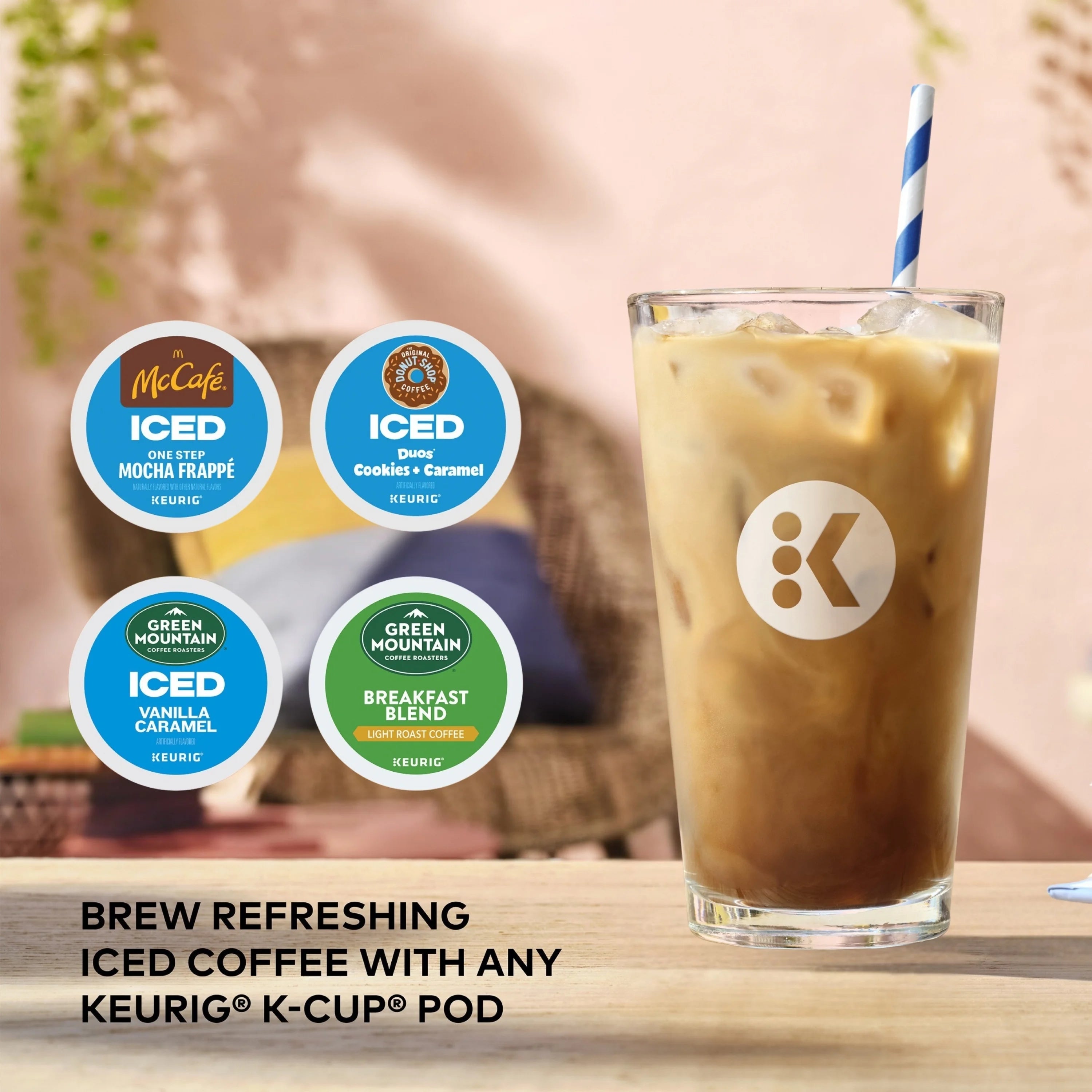 Keurig K-Iced Essentials Iced and Hot Single-Serve K-Cup Pod Coffee Maker. White