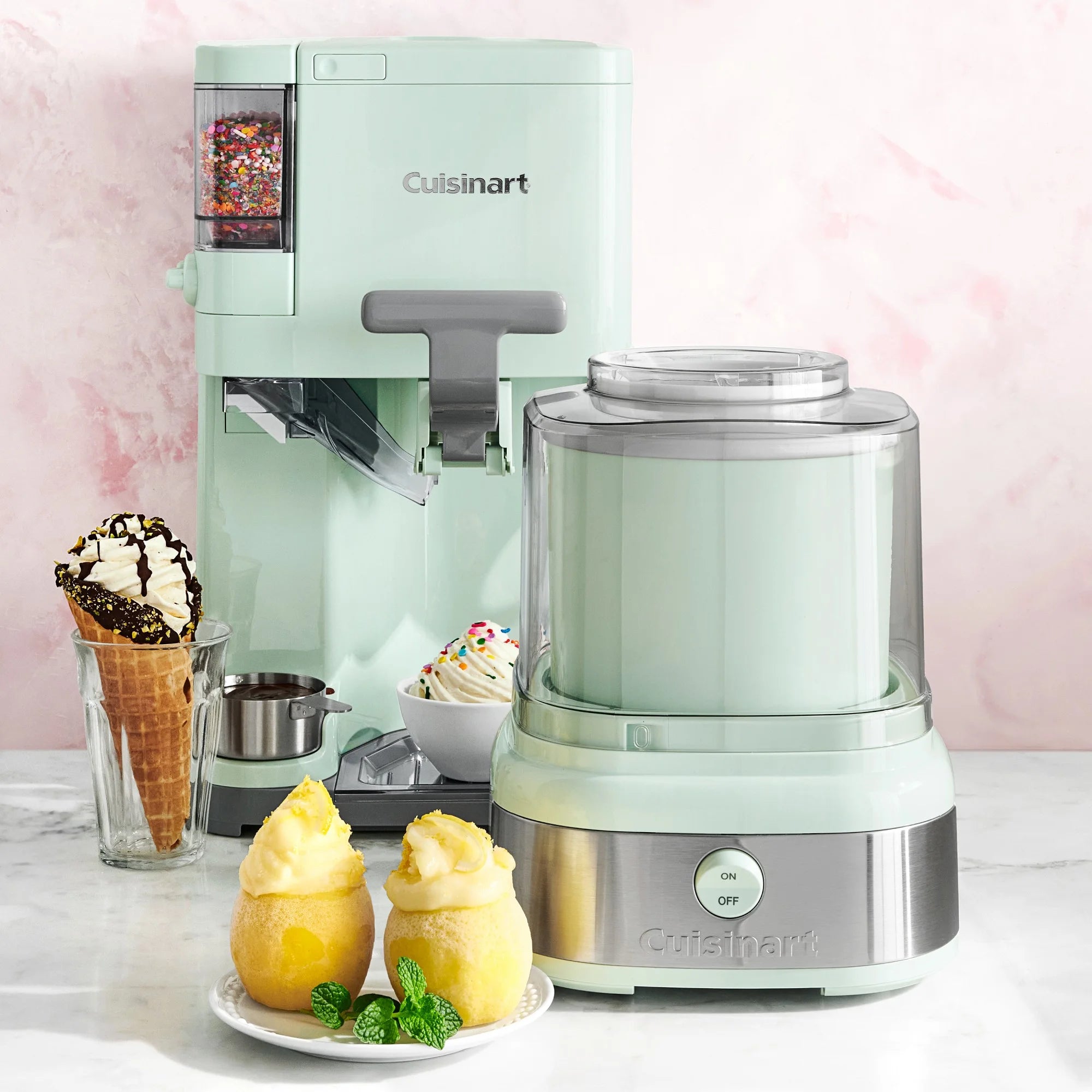 Cuisinart Soft Serve Ice Cream Machine- Mix It In Ice Cream Maker. Mint Green