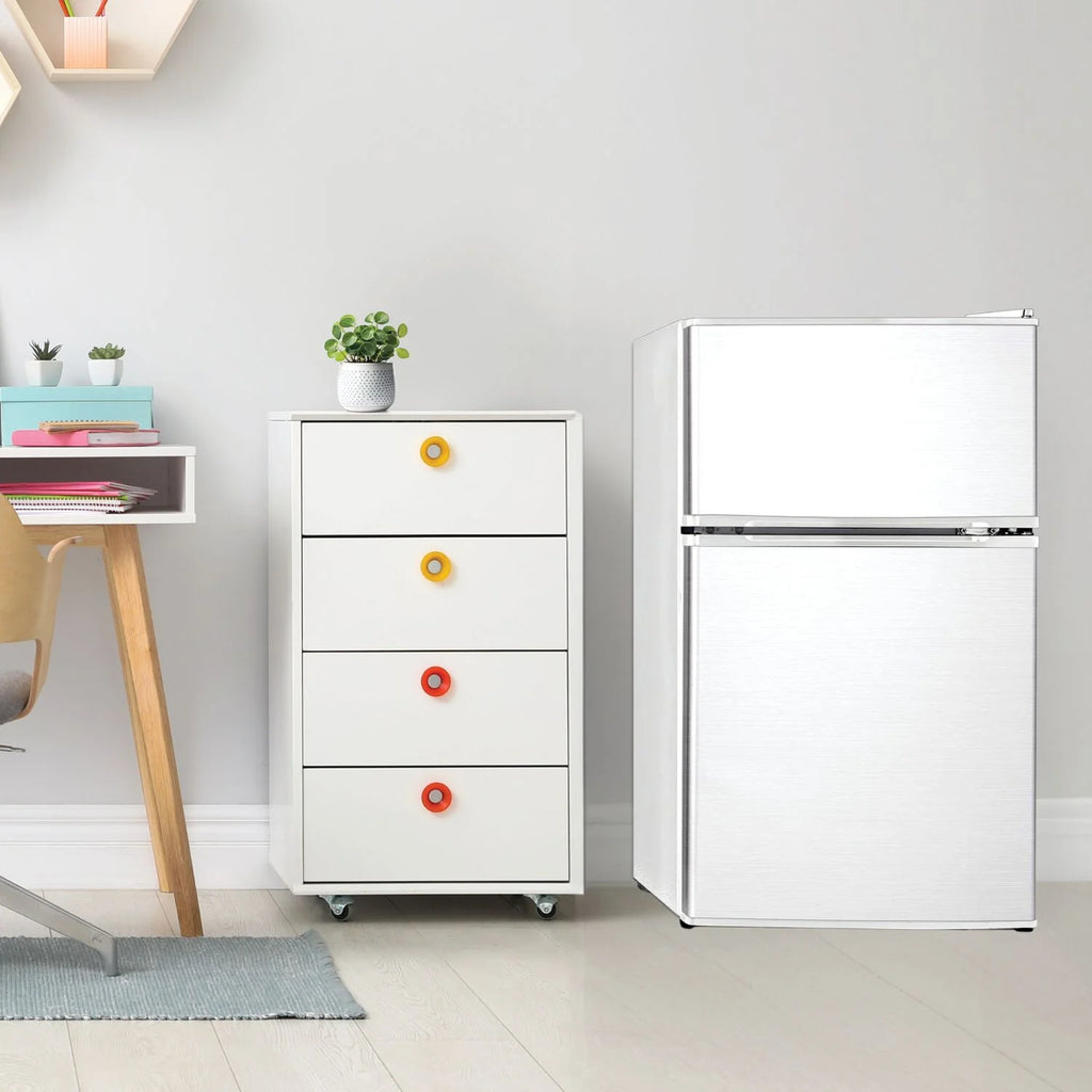 Keystone New Standard 3.1 Cu. ft. 18.5 in W Compact Standard Door Refrigerator/Freezer. White. KSTRC312CW