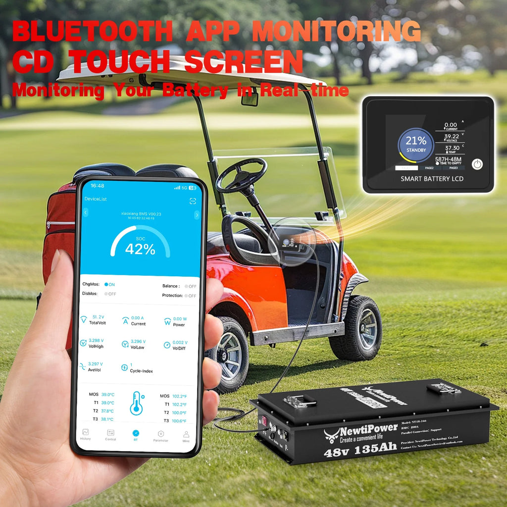 48V 100Ah LiFePO4 Lithium Battery.200A BMS.10000+ Deep Cycle Lithium Iron Phosphate Battery Great for Golf Cart. RV. Marine and Off Grid Applications