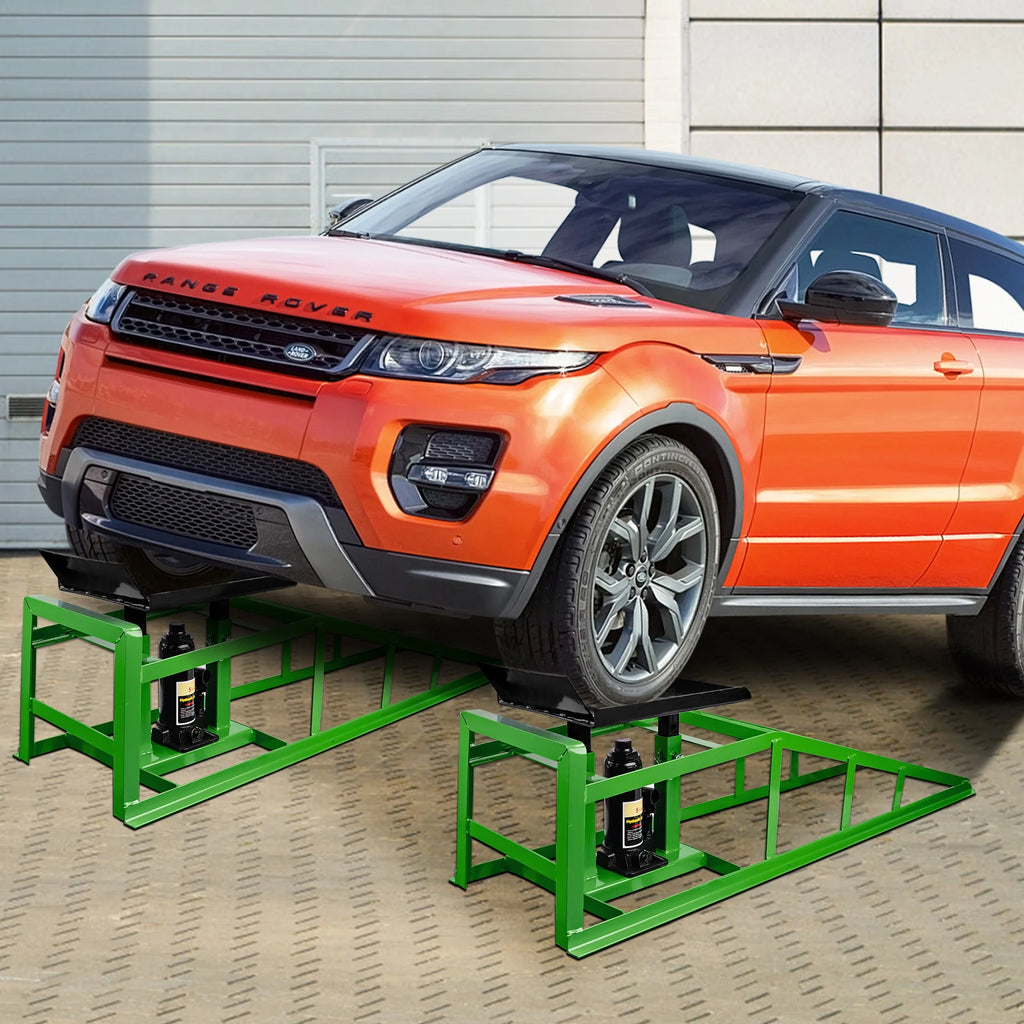 Lafati 2-Pack Hydraulic Car Ramps: Heavy-Duty Vehicle Ramps with 5T / 10000lbs Jack Load Capacity. Portable Design for Effortless Oil Changes and Car Lifts