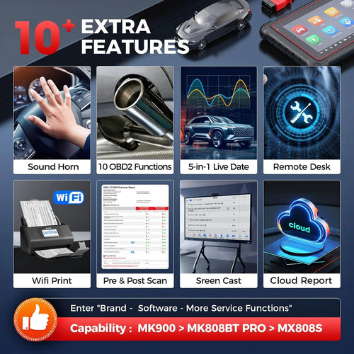 Autel Scanner MaxiCOM MK900 Automotive Diagnostic Scan Tool OBD2 All System Diagnose. 40+ Service. Active Tests. FCA Autoauth & SGW. Upgraded Ver. of MaxiCheck MX808S. MX900
