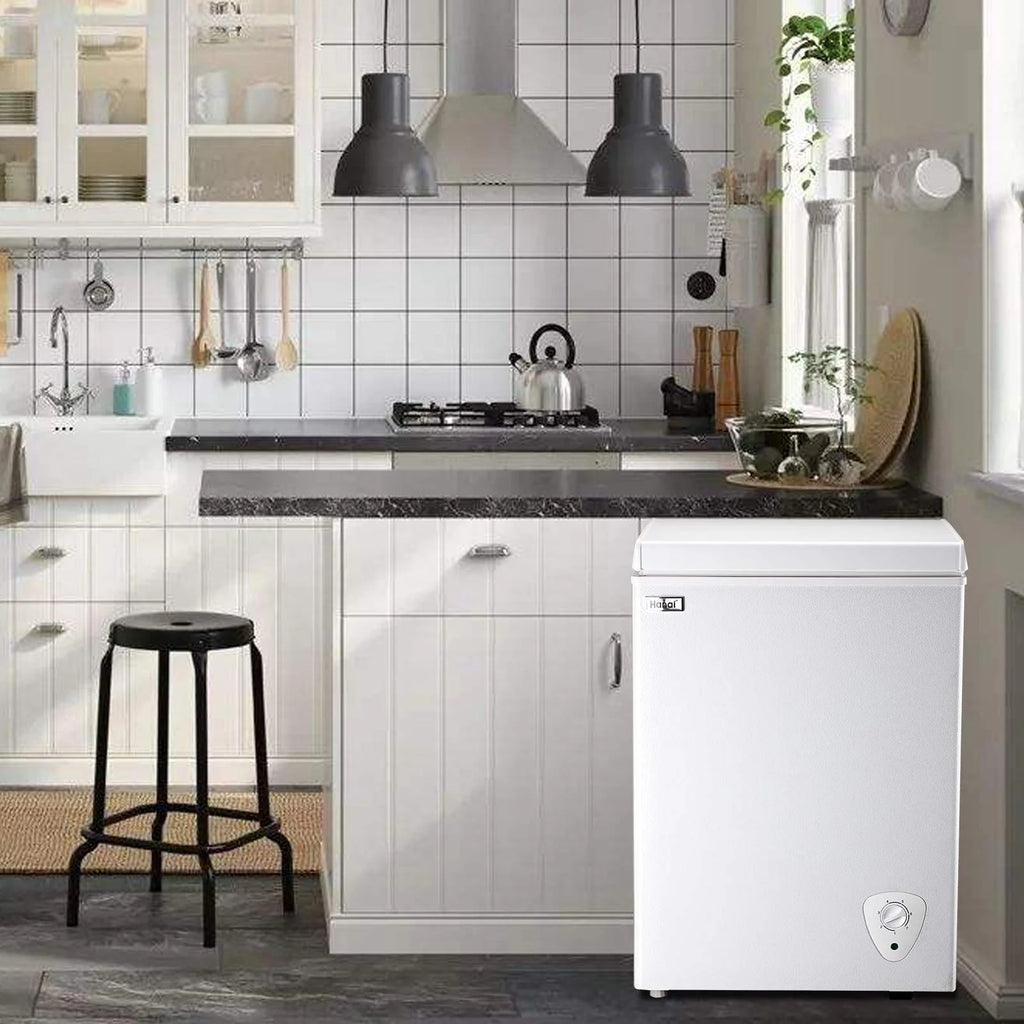 WANAI Chest Freezer 3.5 Cu Ft.Small Chest Freezer.Upright Single Door Refrigerator.White