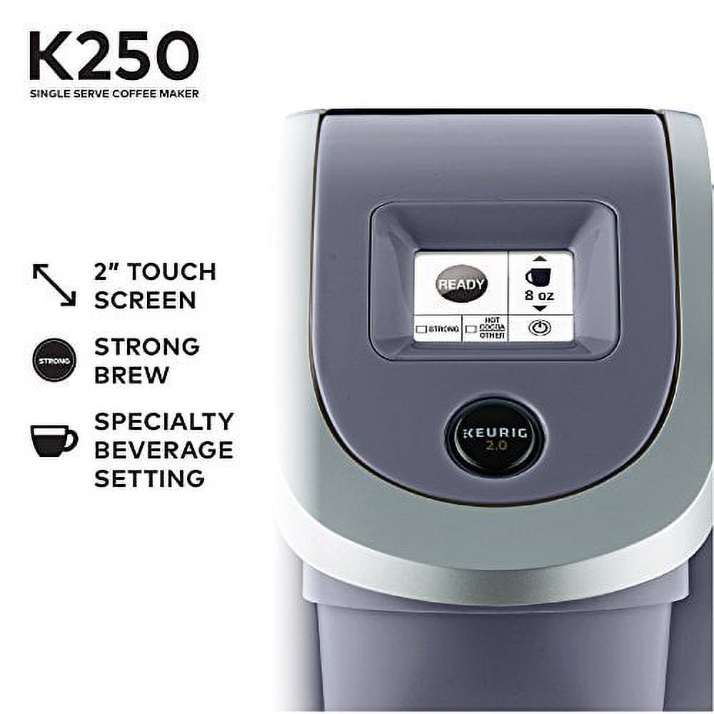 Keurig K250 Coffee Maker. Single Serve K-Cup Pod Coffee Brewer. With Strength Control. Plum Gray