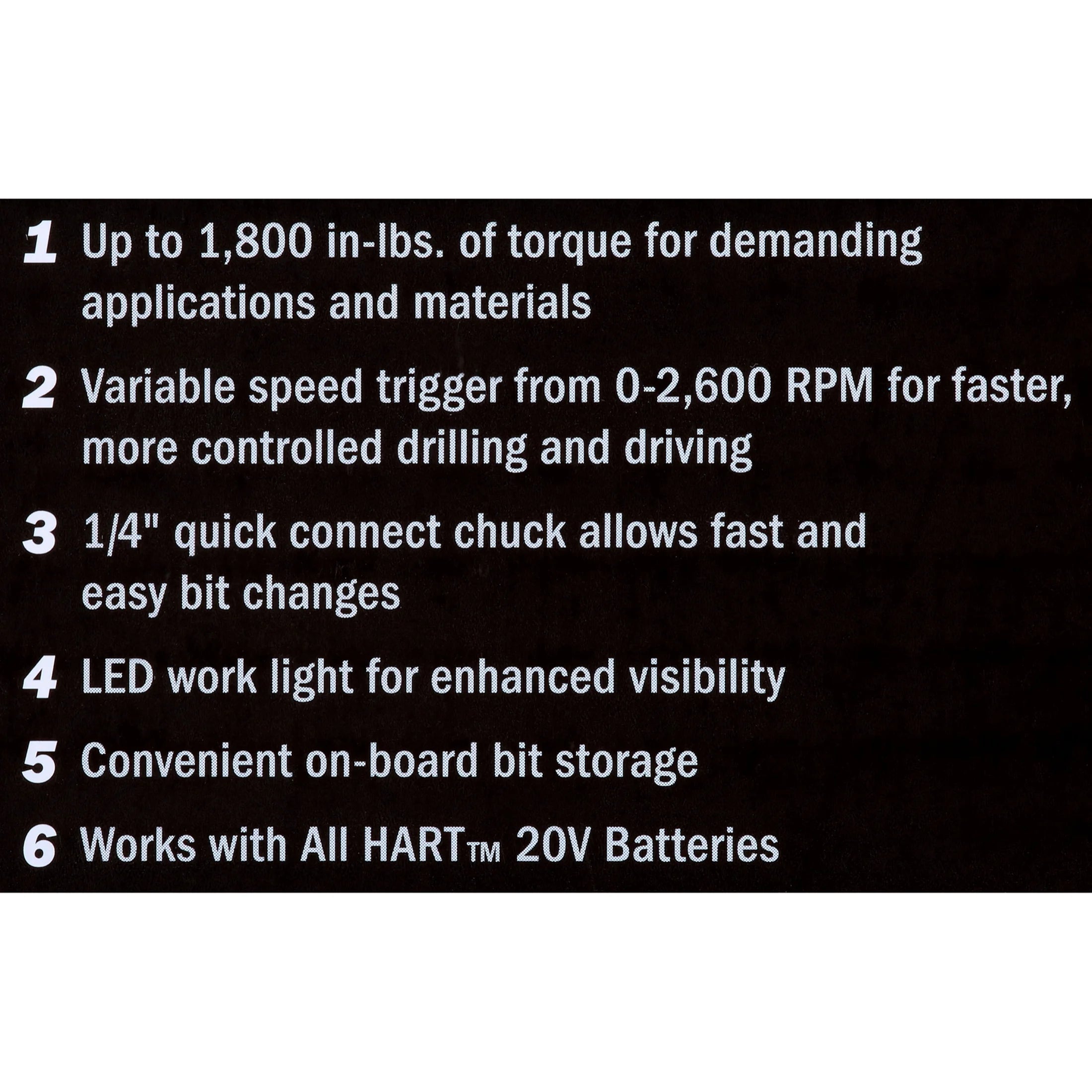 HART 20-Volt Cordless 1/4 Hex Chuck Impact Driver Kit. (2) 1.5Ah Lithium-Ion Batteries. Gen 2