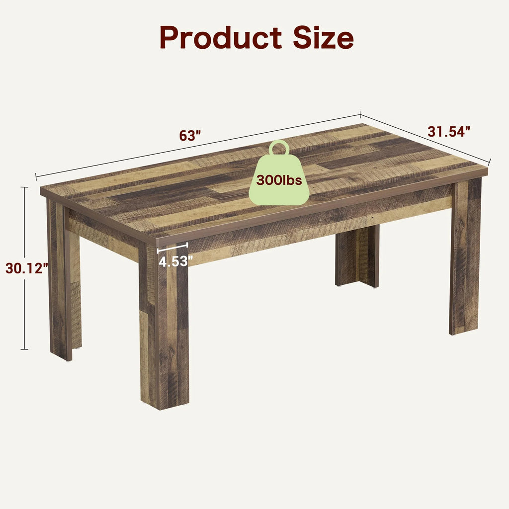 Dining Table for 4-6.63-inch Dining Tables for 4.Farmhouse Kitchen Table with Large Tabletop.Rectangular Dining Room Table.Kitchen Dining Table Dinner Table for Kitchen.Living Room��Only table��