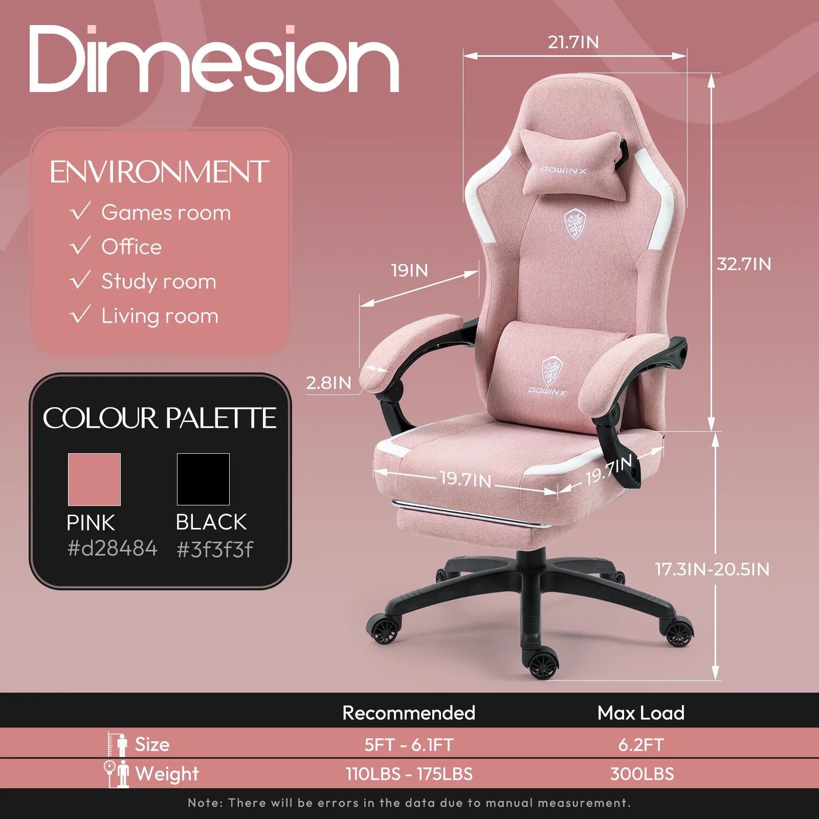 GOOSEA Fabric Gaming Chair with Pocket Spring Cushion. Breathable Computer Chair with Massage Lumbar Support and Footrest. High Back Office Chair for Adults. 300lbs. Grey