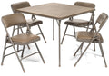 5pc. XL Series 4 Folding Card Table and Triple Braced Vinyl Padded Chair Set. Commercial Quality. Beige. 30