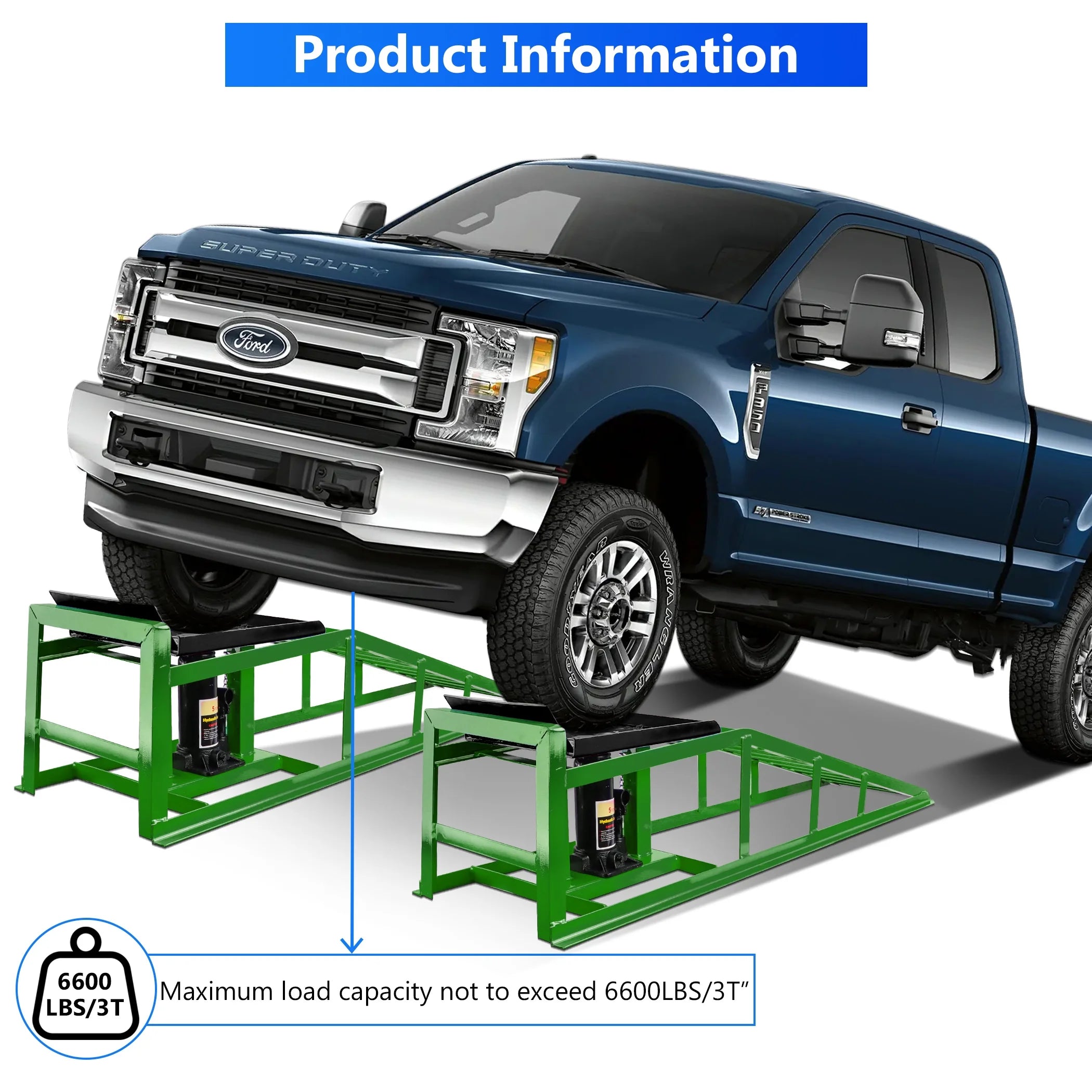 Lafati 2-Pack Hydraulic Car Ramps: Heavy-Duty Vehicle Ramps with 5T / 10000lbs Jack Load Capacity. Portable Design for Effortless Oil Changes and Car Lifts