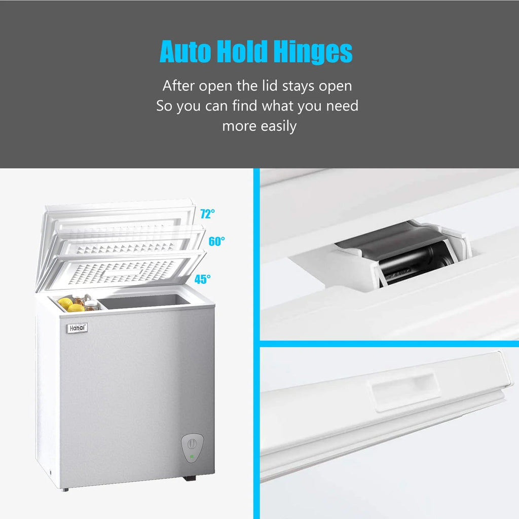 WANAI Chest Freezer 3.5 Cu Ft.Small Chest Freezer.Upright Single Door Refrigerator.White