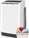 Qhomic Portable Washing Machine. 17.8lbs Large Fully-Automatic Laundry Washer. 10 Washing Programs & 8 Water Levels Selections Machine Ideal for Apartments Dorms Families