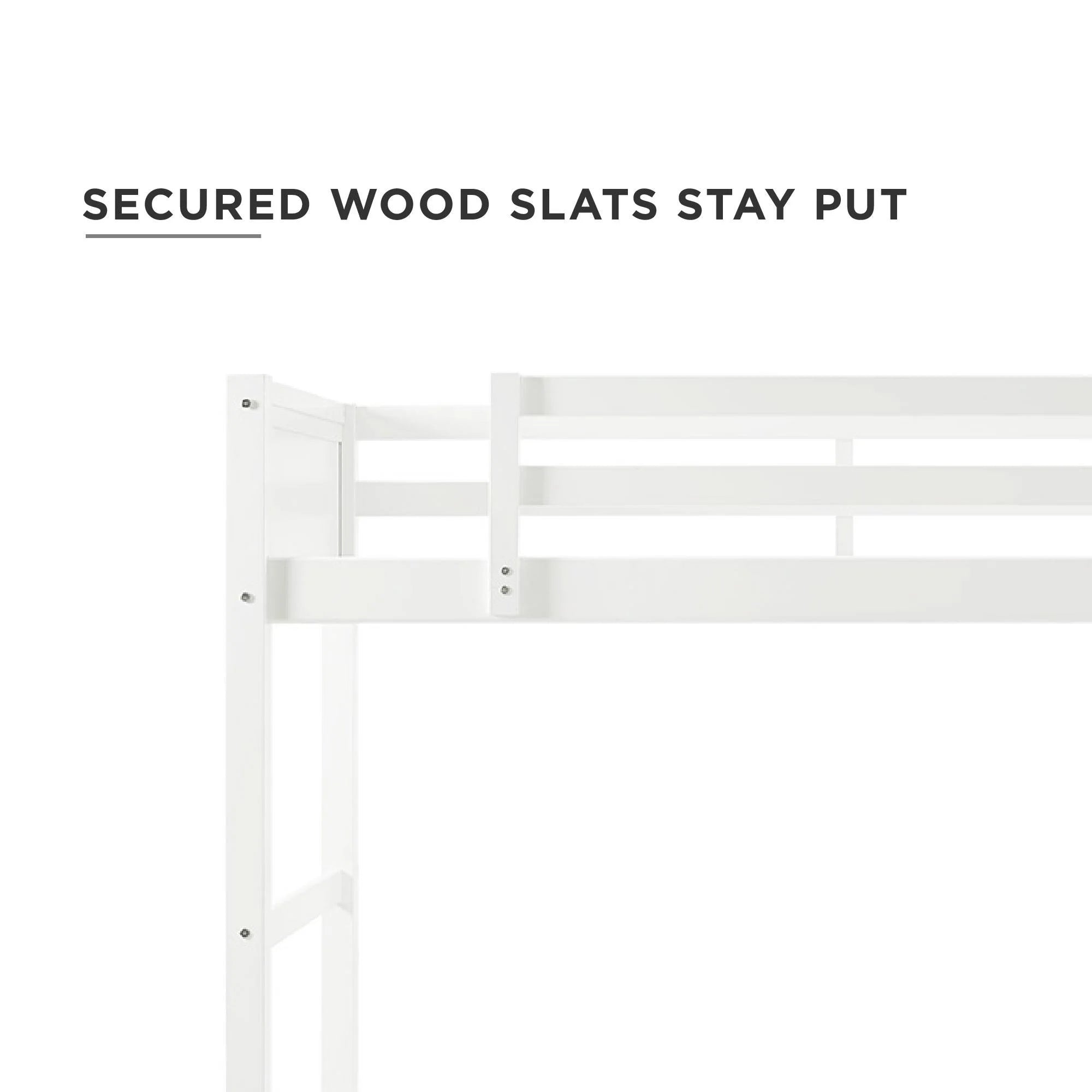 Your Zone Kiarah Twin Loft Bed with Ladder. White