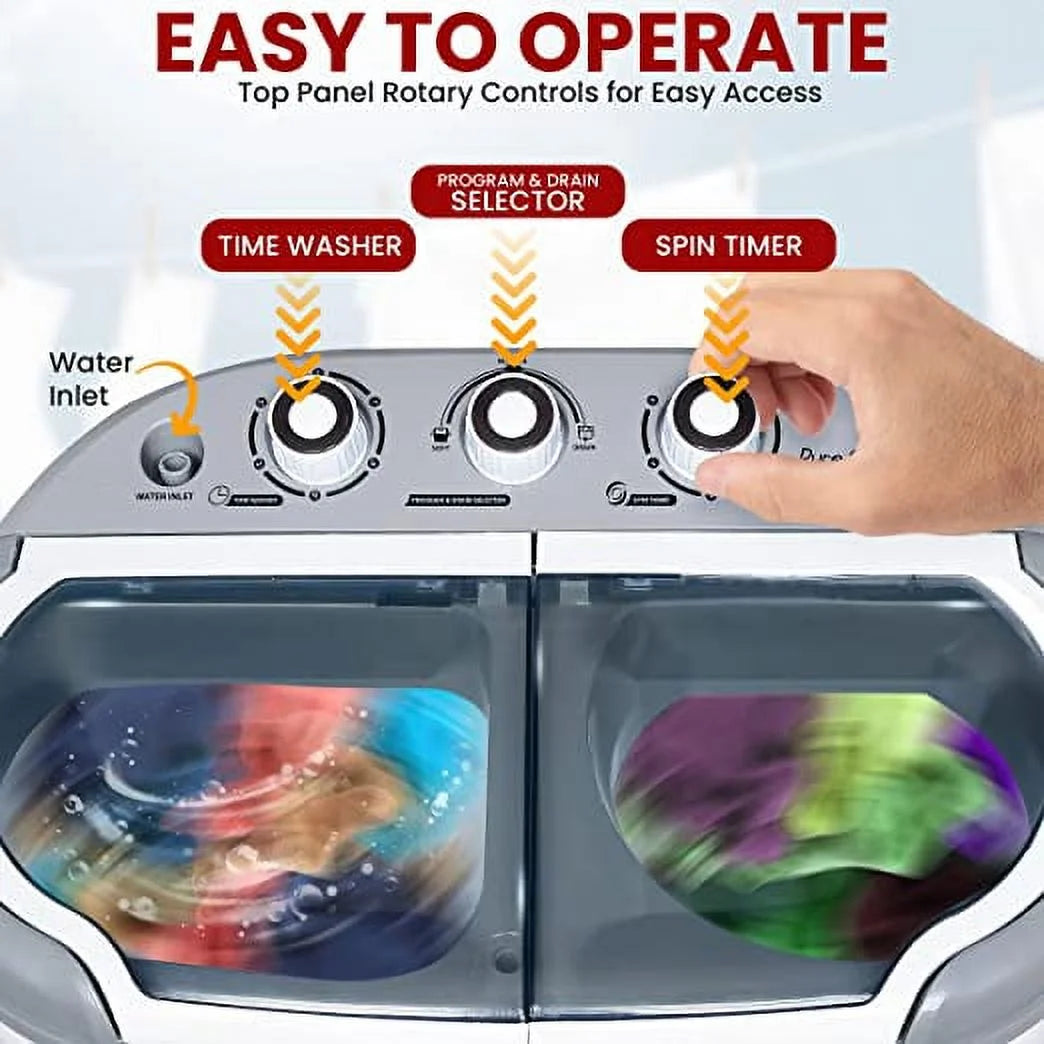 Pyle Pure Clean 110 Volt 2 in 1 Compact and Portable Washer and Dryer. Gray