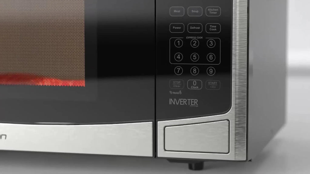 Emerson 1.2 Cu Ft. 1000W Stainless Steel Countertop Microwave Oven with Inverter Technology. Touch Control. MWI1212SS