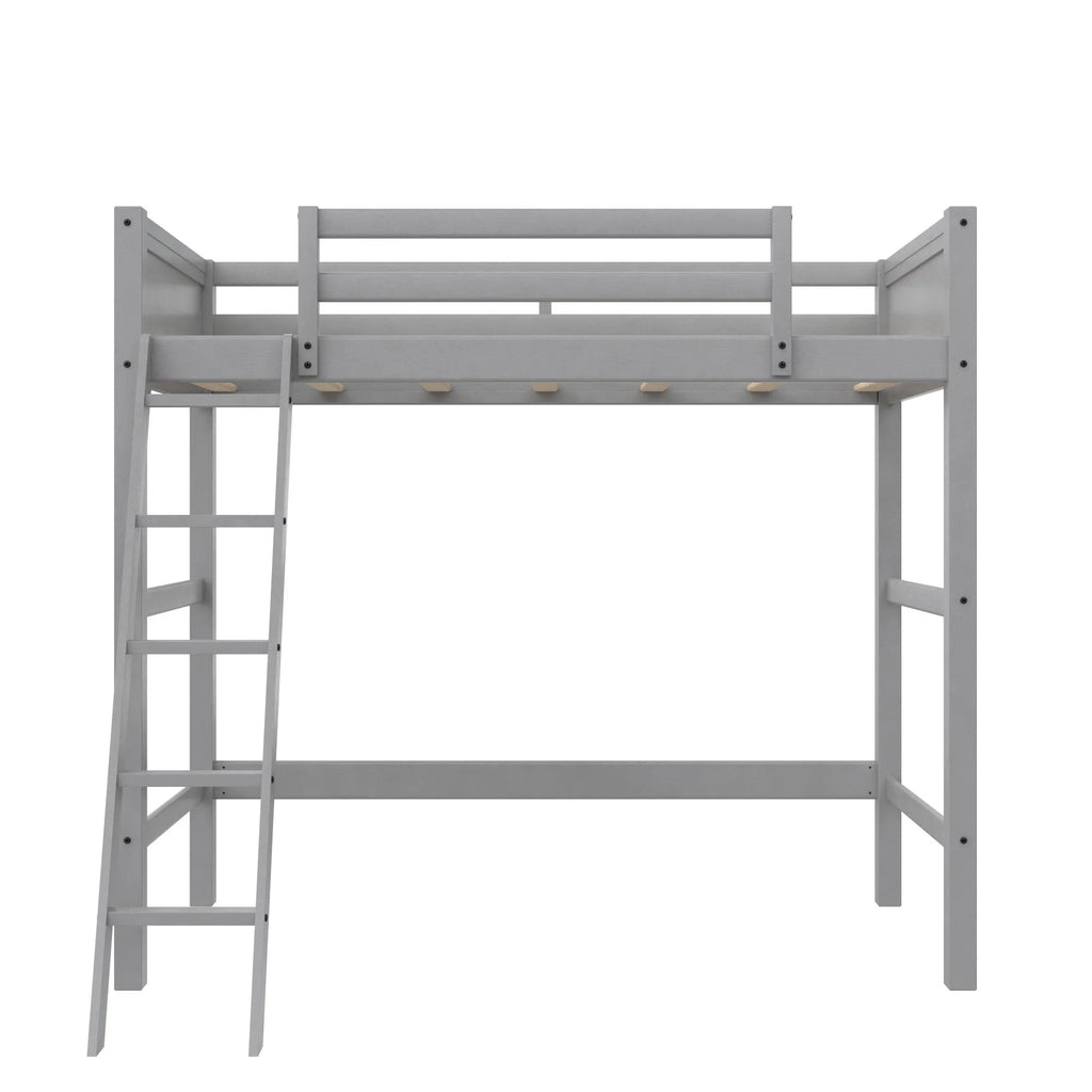 Your Zone Kiarah Twin Loft Bed with Ladder. White