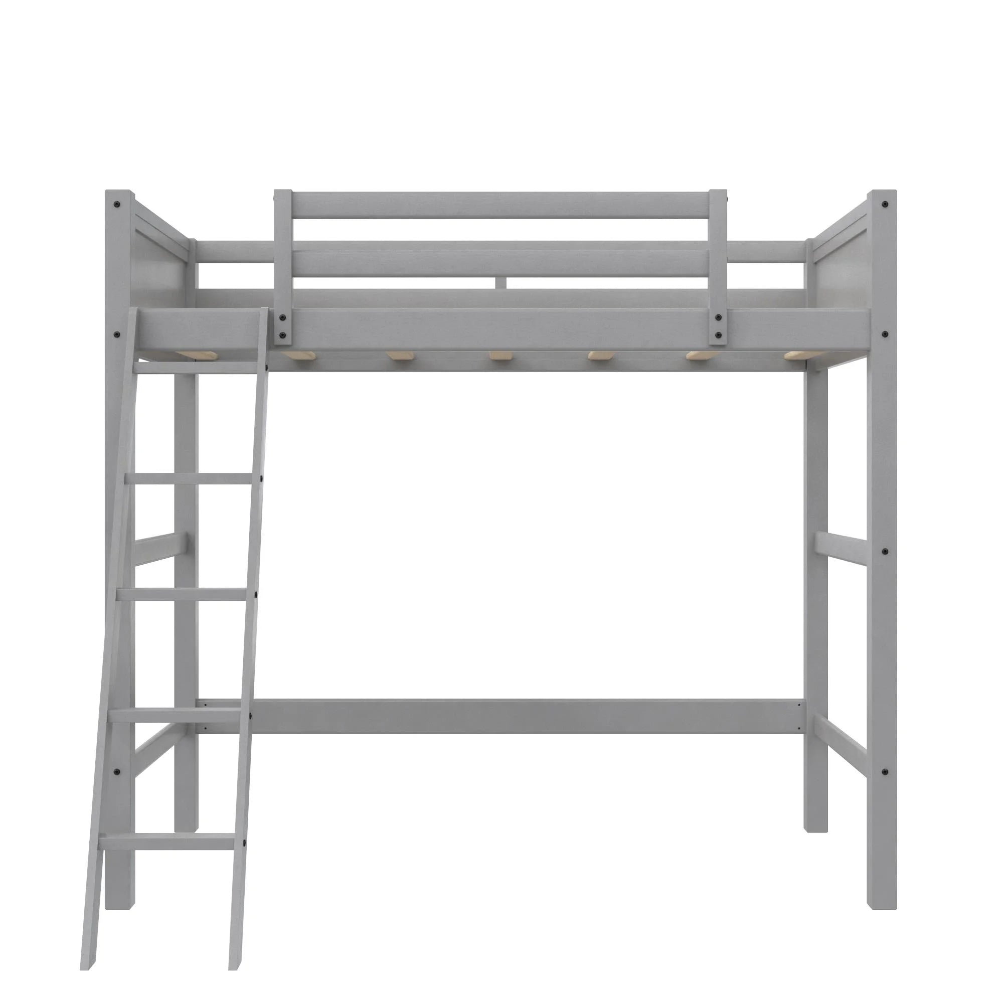 Your Zone Kiarah Twin Loft Bed with Ladder. White