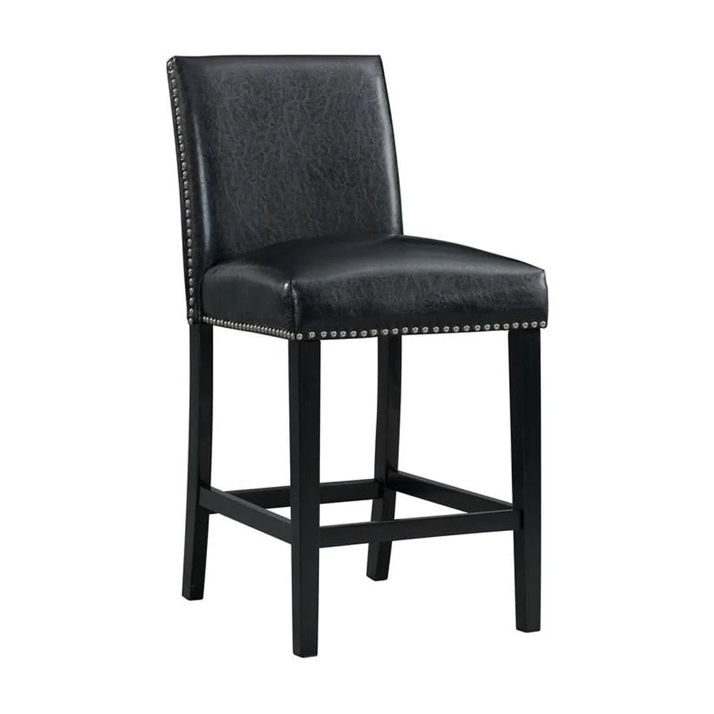 Picket House Celine 5PC Counter Dining Set with 4 Black Faux Leather Chairs